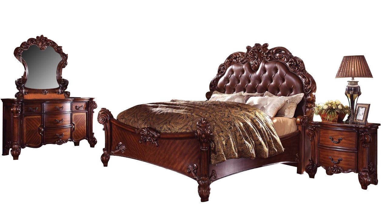 Acme Vendome Luxury Bedroom Set - California King Bed, Nightstand, Dresser & Mirror | Perfect for Master Bedroom Decor & Spacious Home Furniture