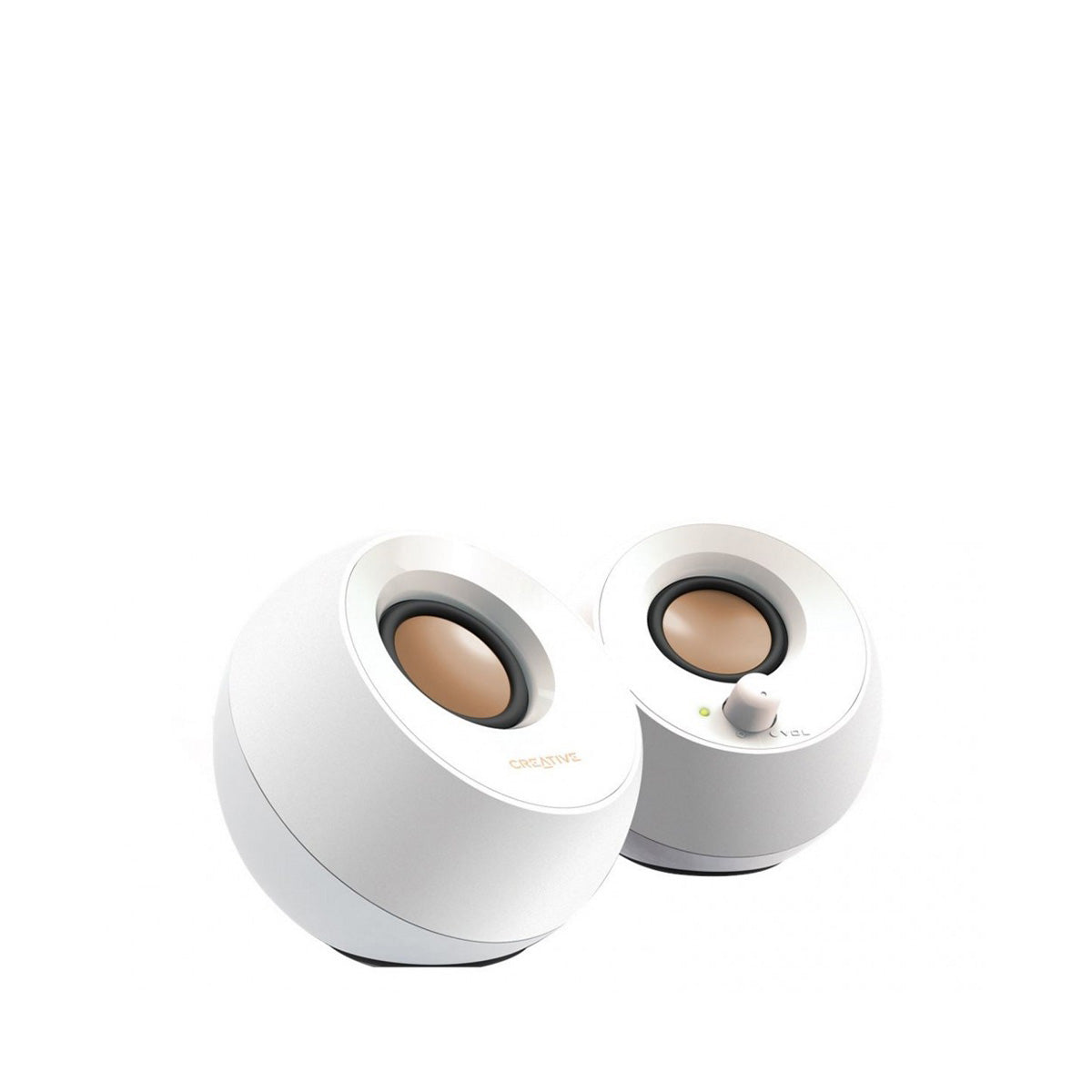 Creative Pebble 2.0 USB Powered Computer Speakers - Premium White Desktop Sound System for PC, Laptop, Gaming & Home Office Setup