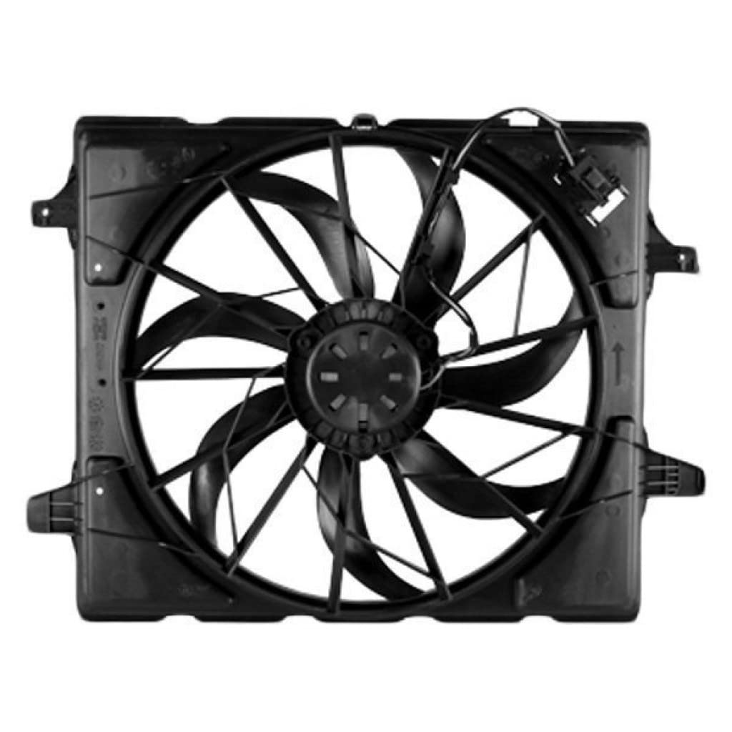 2011-2020 Dodge Durango Radiator Cooling Fan Assembly Replacement - Compatible with 3.6L & 5.7L V6/V8 Engines (Part# CH3115170, 55037992AD) - Single Fan Design for Optimal Engine Cooling in Hot Weather & Heavy Traffic