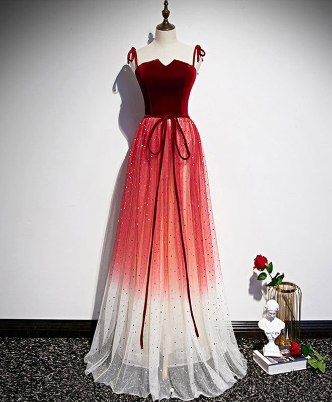 Burgundy Sweetheart Neckline Tulle Long Prom Dress for Women - Elegant Formal Gown for Homecoming, Ball, and Special Occasions