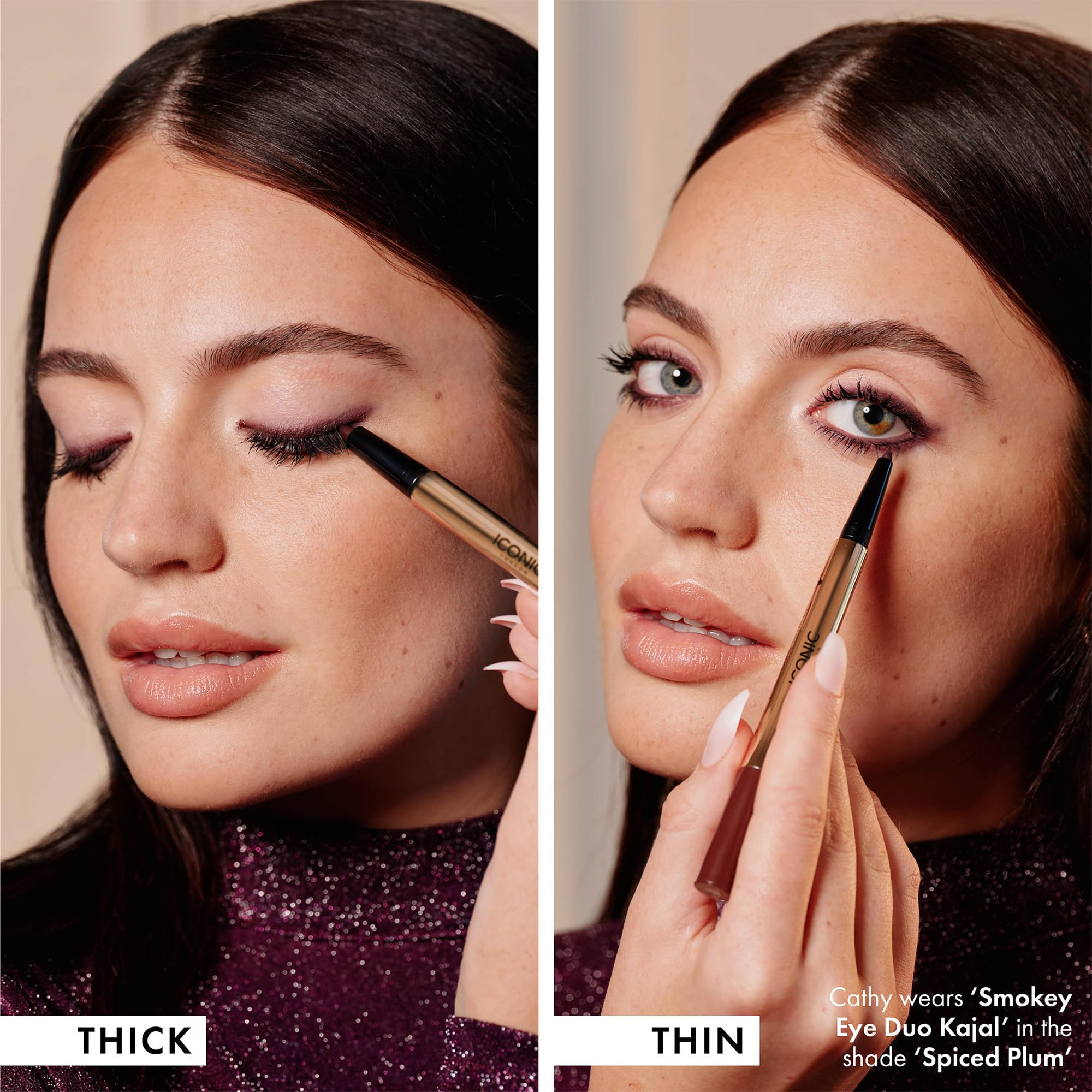 ICONIC LONDON Smokey Eye Duo Eyeliner - Creamy 2-in-1 Eyeliner Crayon for Easy Blending | Waterproof, Long-Lasting & Vegan Makeup | Perfect for Day to Night Makeup Looks