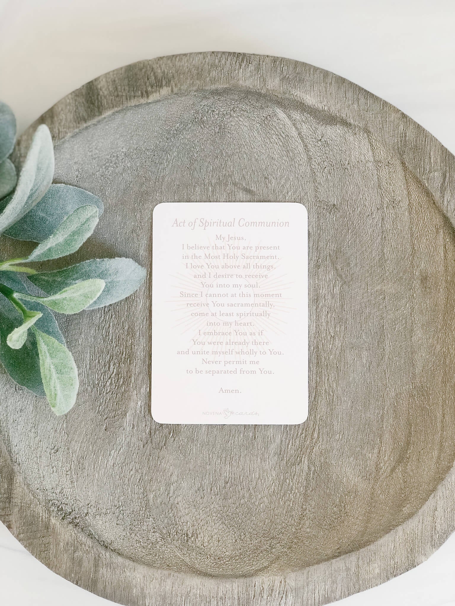 Spiritual Communion Prayer Card - Catholic Devotional Card for Home, Church & Travel - Perfect for Daily Prayer & Worship