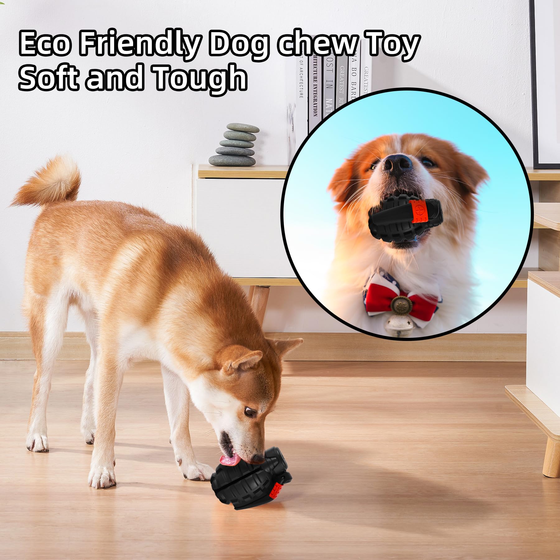 Indestructible Heavy Duty Dog Chew Toys for Aggressive Chewers - Durable Large Dog Toys for Aggressive Chewing, Black - Perfect for Outdoor Play and Training Sessions