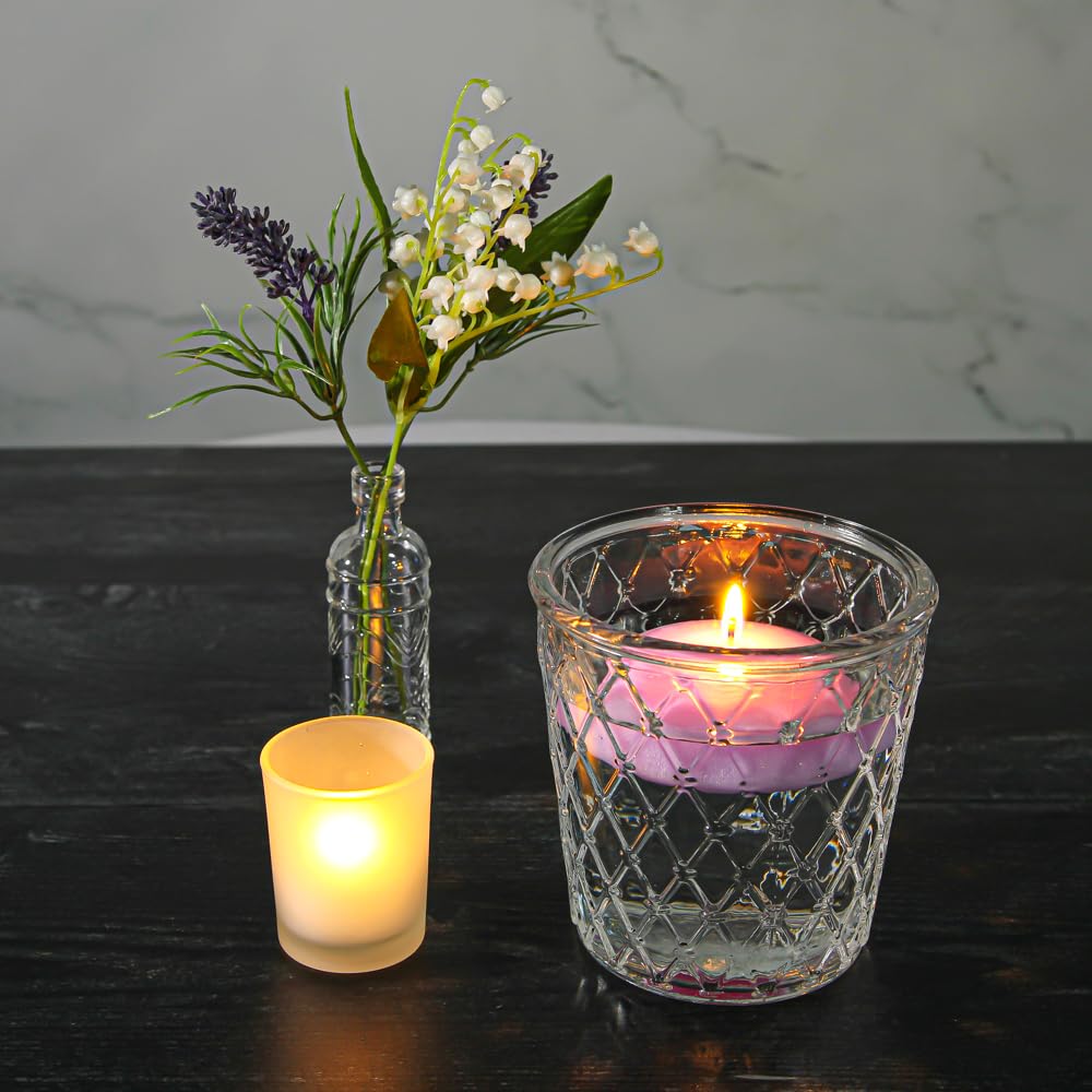 72-Pack Unscented Lavender Floating Candles, 3 Inch - Perfect for Weddings, Spa, Bath, and Home Decor