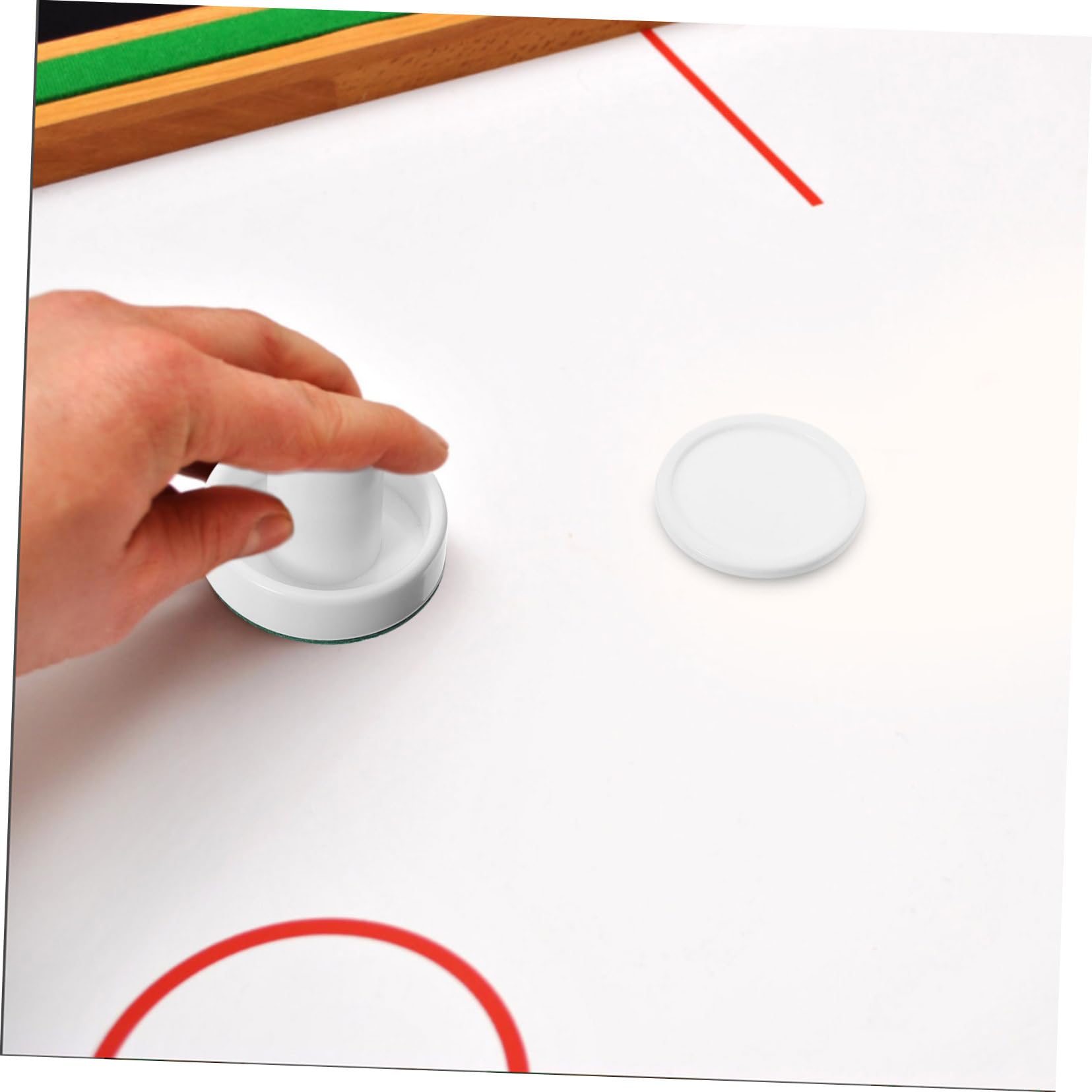Milisten Air Hockey Pucks & Paddles Set - 6 Pack White Replacement Parts for Air Hockey Table Games - Perfect for Family Fun, Arcade Rooms & Game Nights