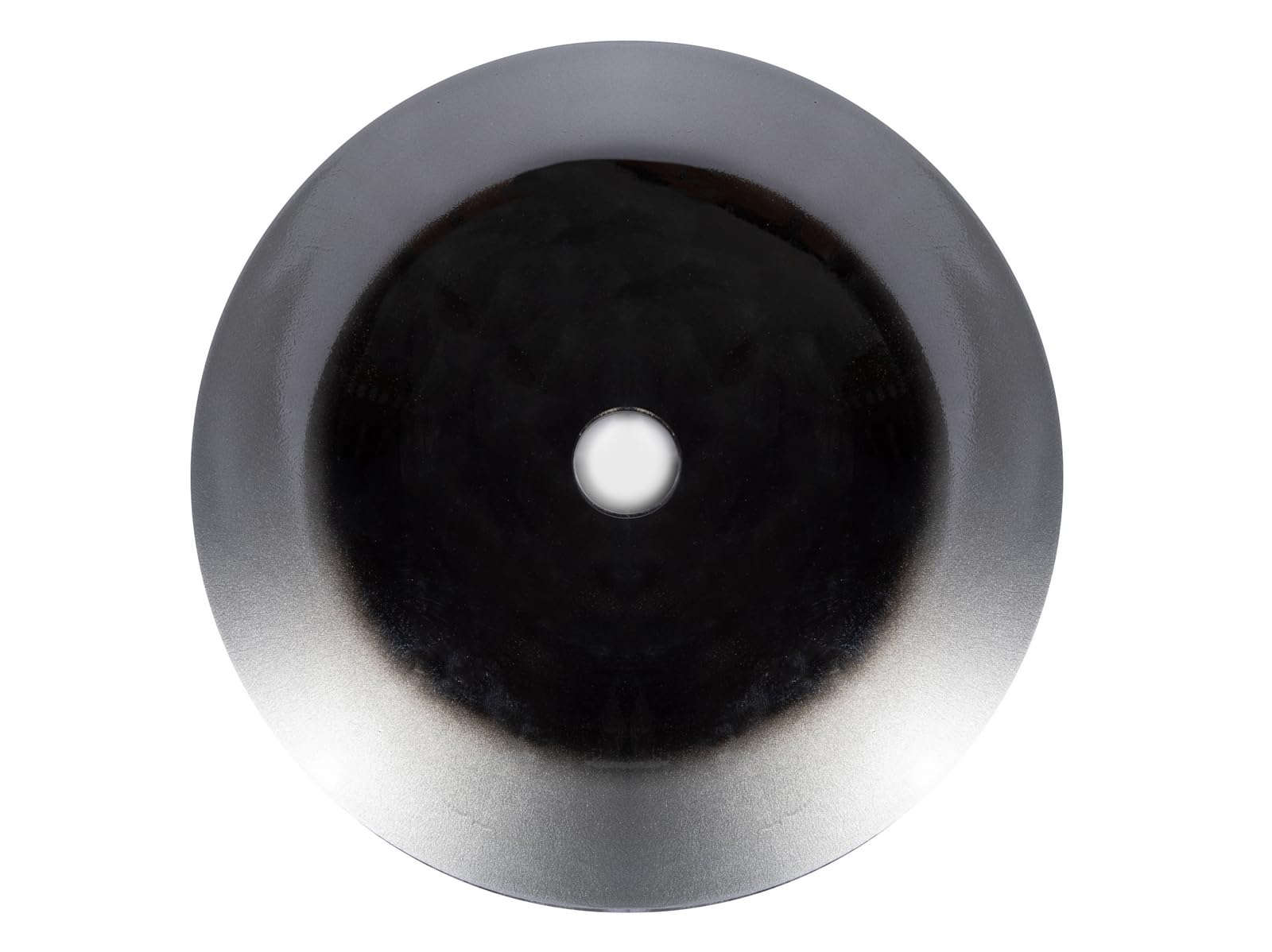 Silver Streams Black Glass Vessel Bathroom Sink - Modern Round Above Counter Basin for Vanity, Powder Room & Luxury Home Decor