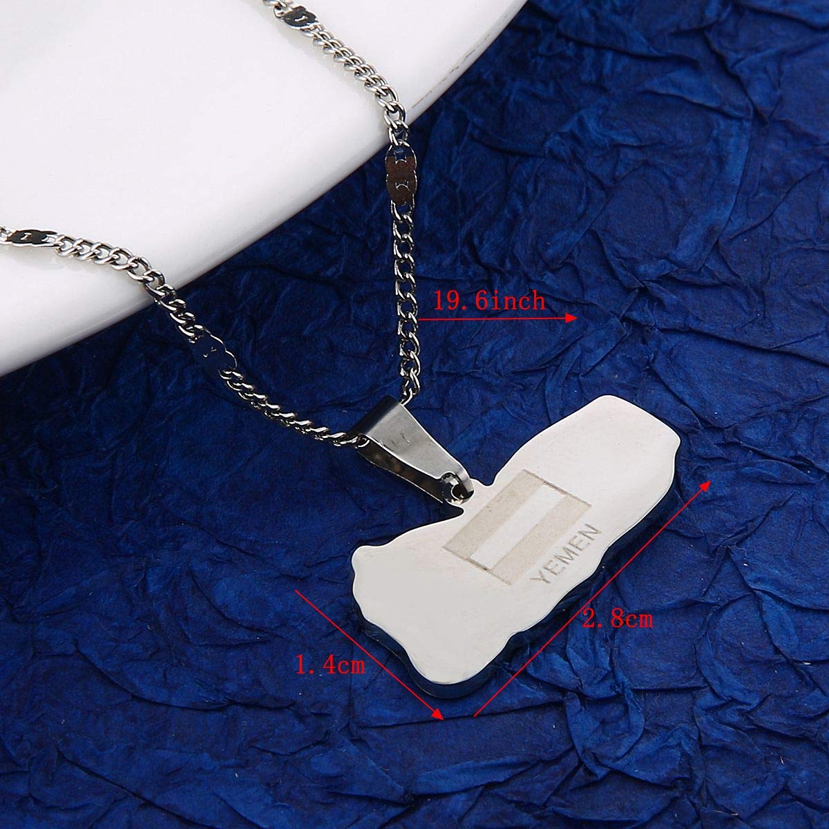 Yemen Map Flag Necklace Gold Jewelry for Travel Lovers
