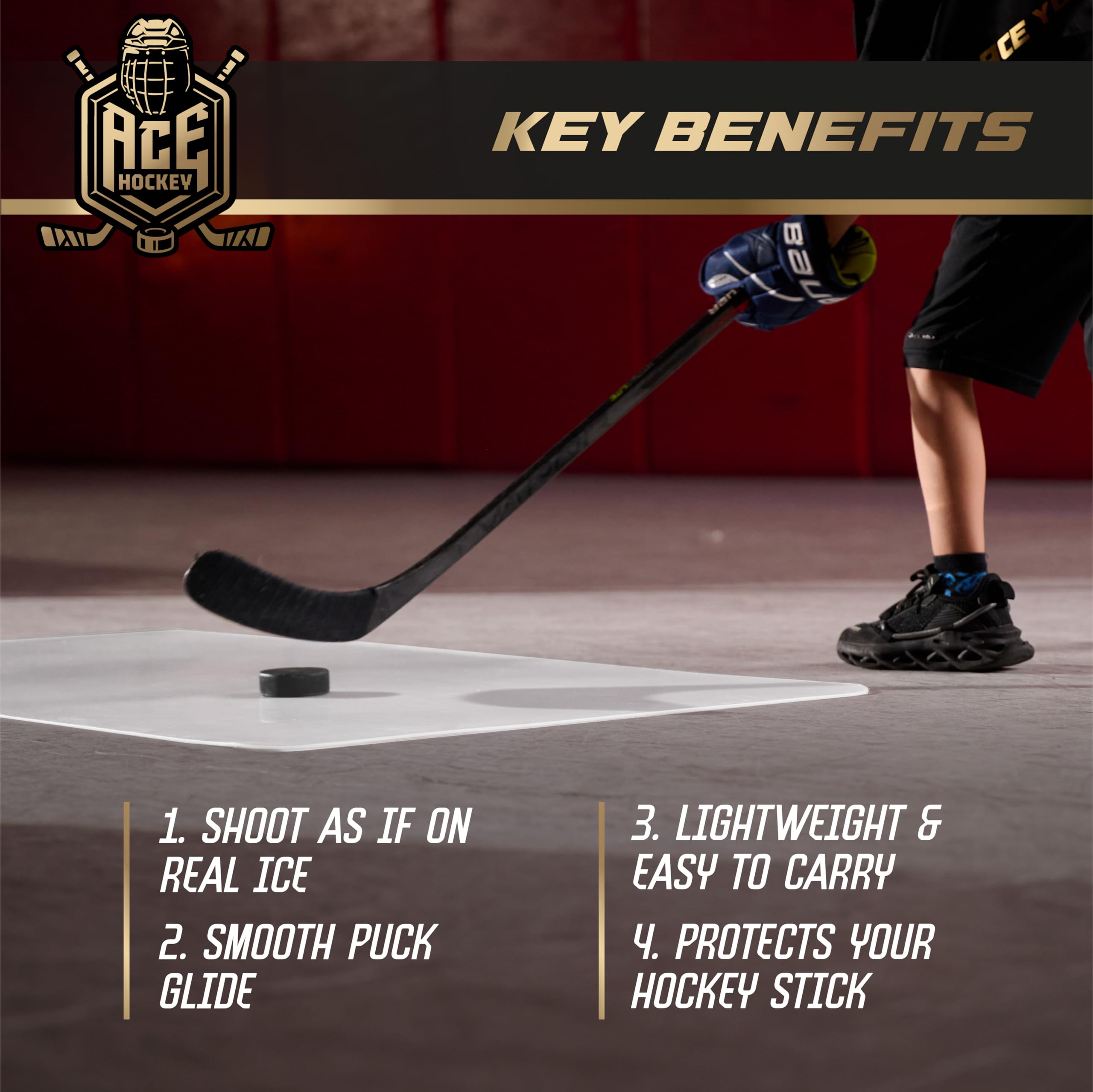 30” x 60” Synthetic Ice Shooting Pad - 12.5 sqft Hockey Training Mat for Shooting, Stickhandling & Passing Practice - Portable Off-Ice Training Surface - Perfect for Home, Garage & Backyard Hockey Drills