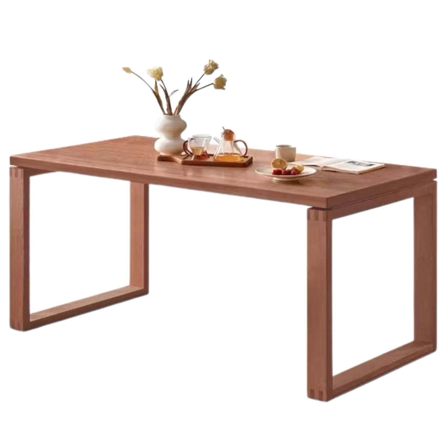 Solid Wood Dining Table - Beech & Oak Large Farmhouse Table for 8 - Perfect for Family Gatherings & Dinner Parties
