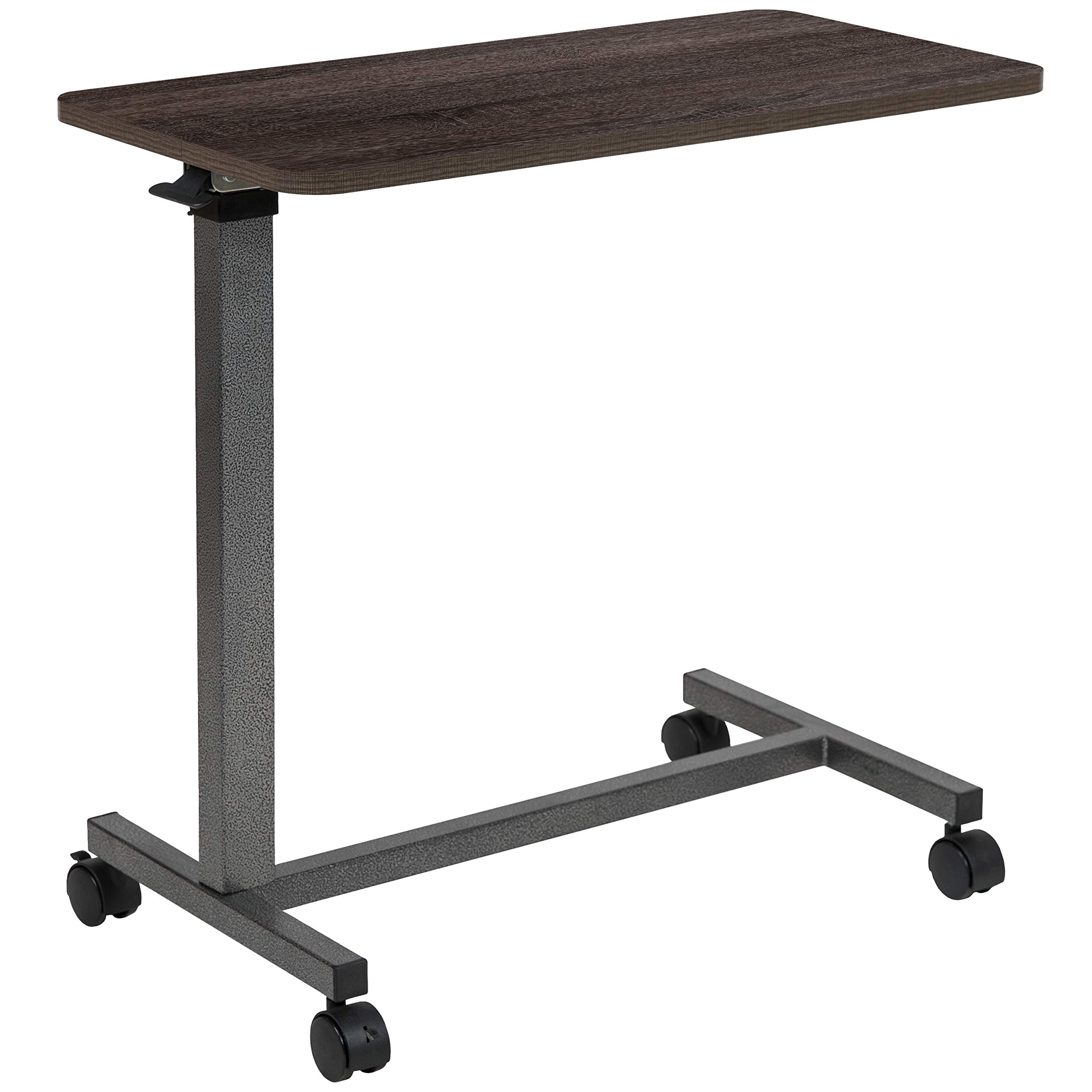 Adjustable Overbed Table with Wheels - Rolling Bedside Table for Home & Hospital Use - Perfect for Eating, Working, or Reading in Bed - EMMA + OLIVER
