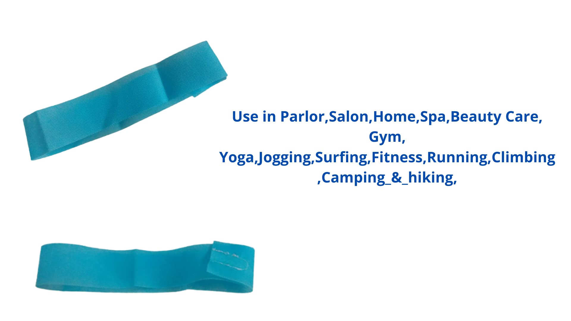 RXSHOPY® Disposable Non-Woven Blue Facial Headbands - 50 Pack (11.5