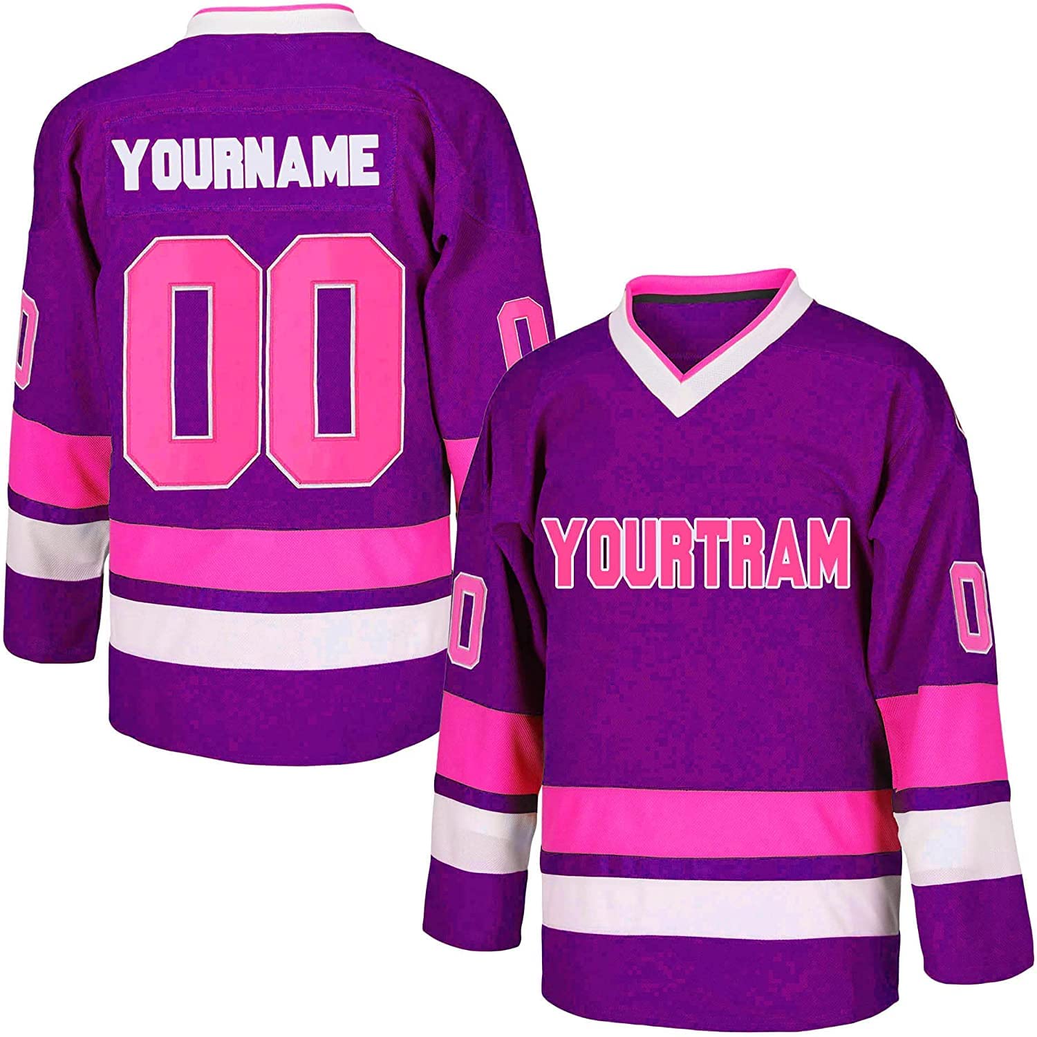 Custom Hockey Jersey with Personalized Name & Number - Men's Women's Youth Hockey Uniform - Fan Gift for Ice Hockey Players & Supporters (Purple) - Perfect for Games, Tournaments & Team Events