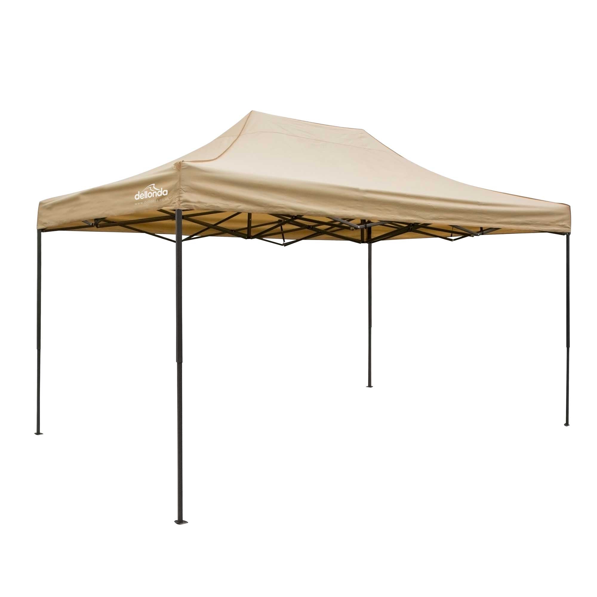 Premium 3x4.5m Waterproof Pop Up Gazebo with Carry Bag, Stakes & Weight Bags - Beige Outdoor Canopy for Camping, Beach, Picnics, and Backyard Parties (Model DG134)