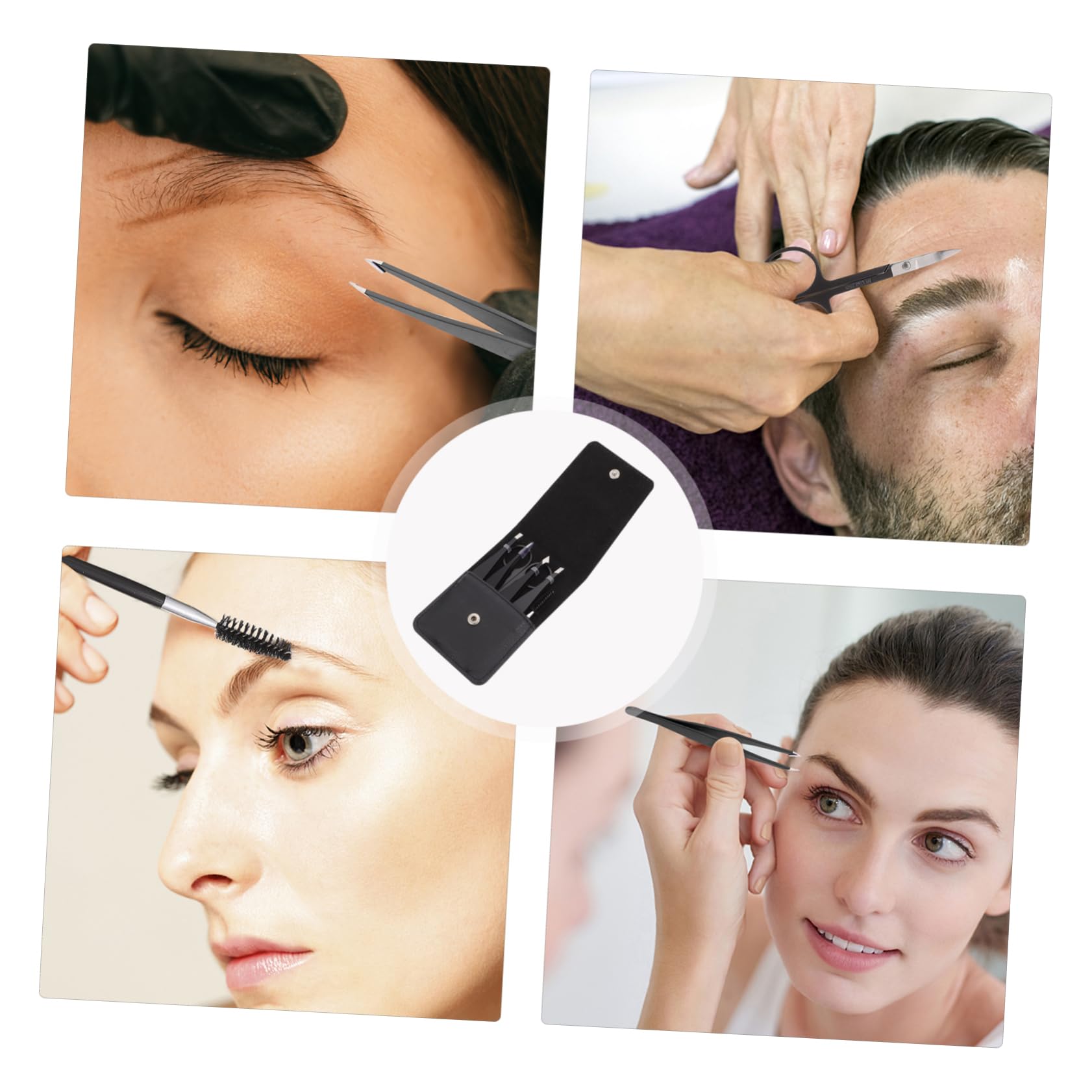 Healeved 6-Piece Eyebrow & Eyelash Grooming Kit - Professional Tweezers, Curler, Brush, Scissors & Face Razor for Precise Shaping | Perfect for Eyebrow Styling, Makeup Application & Facial Hair Trimming at Home or Salon