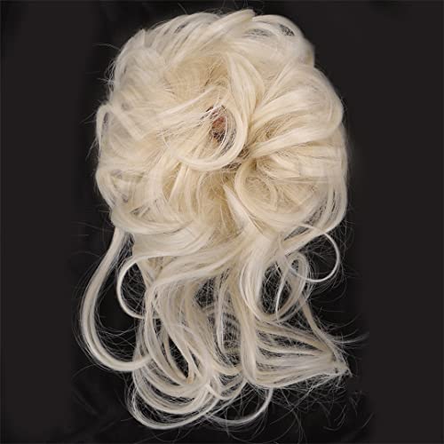 Messy Bun Hair Extensions for Women - Synthetic Wavy Curly Chignon Ponytail Extension (60g) - Perfect for Parties, Weddings & Everyday Hairstyles