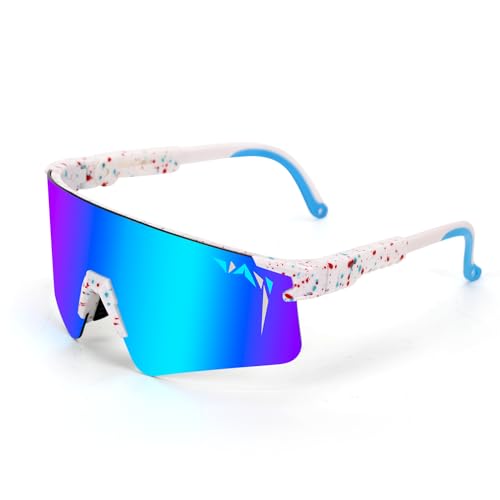 White Frame Blue Lenses