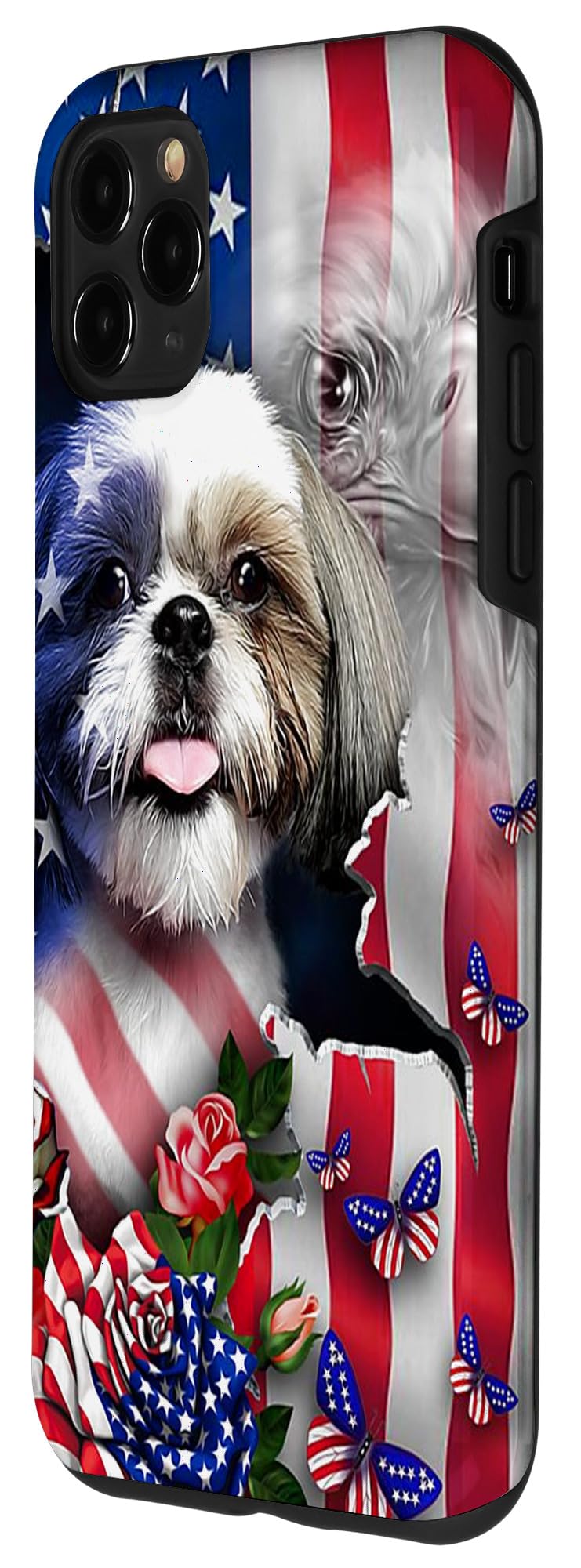 iPhone 11 Pro Max Case with Floral & Eagle Design - Perfect for Patriotic Style