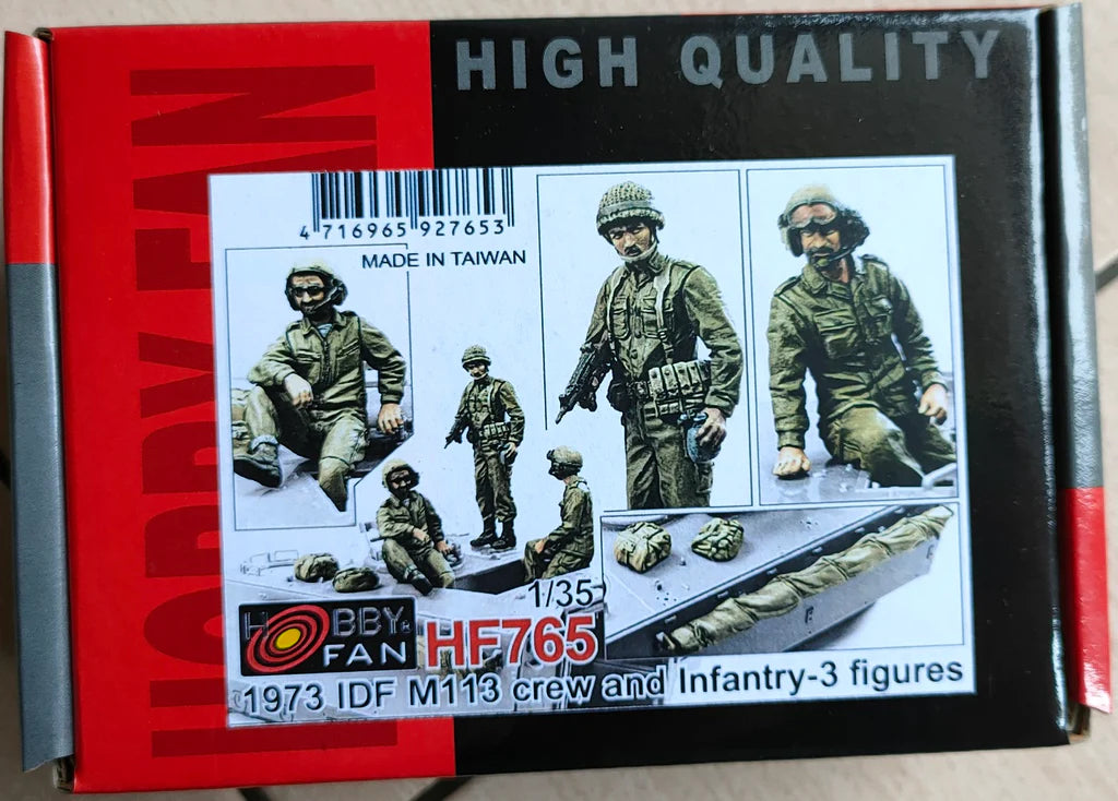 AFV HF765 1/35 Scale 1973 IDF M113 Crew & Infantry Model Kit - 3 Highly Detailed Figures with Accessories - Perfect for Military Dioramas, Wargaming, and Collectors