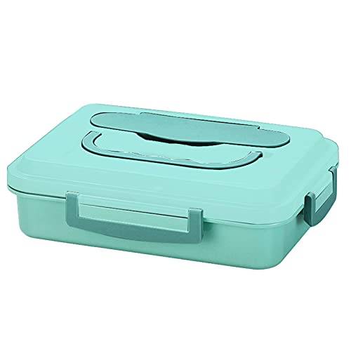 Insulated Stainless Steel Lunch Box for Kids - 3 Compartment Bento Box with Thermal Insulation, Leak-Proof & Eco-Friendly Food Container for School, Work or Picnic (Light Green) - Perfect for Packing Healthy Meals On-The-Go