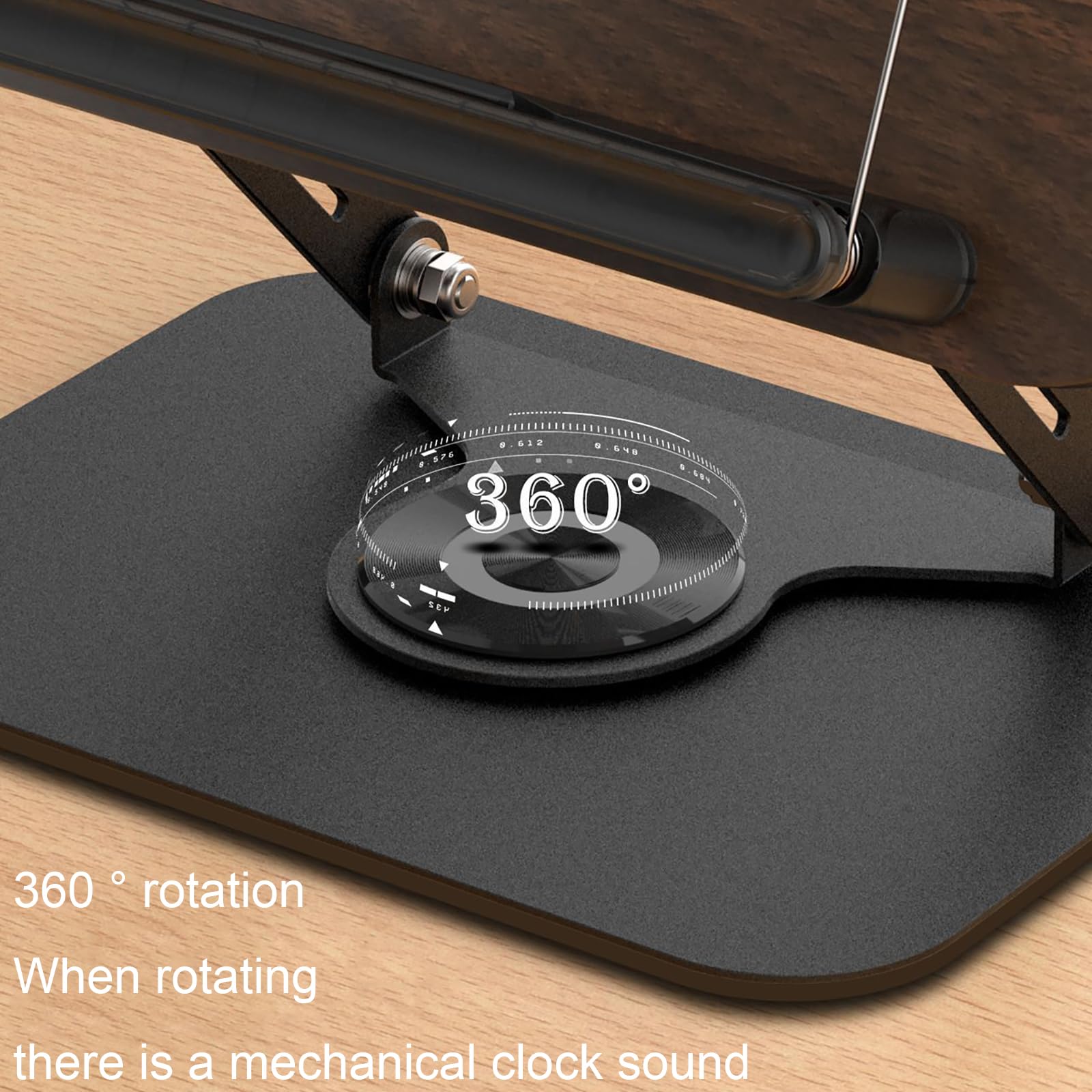 Adjustable 360° Rotating Book Stand with Foldable Design & Page Clips - Perfect for Cookbooks, Sheet Music, Tablets & Reading (Brown) | Ideal for Kitchen Cooking, Music Practice & Hands-Free Reading