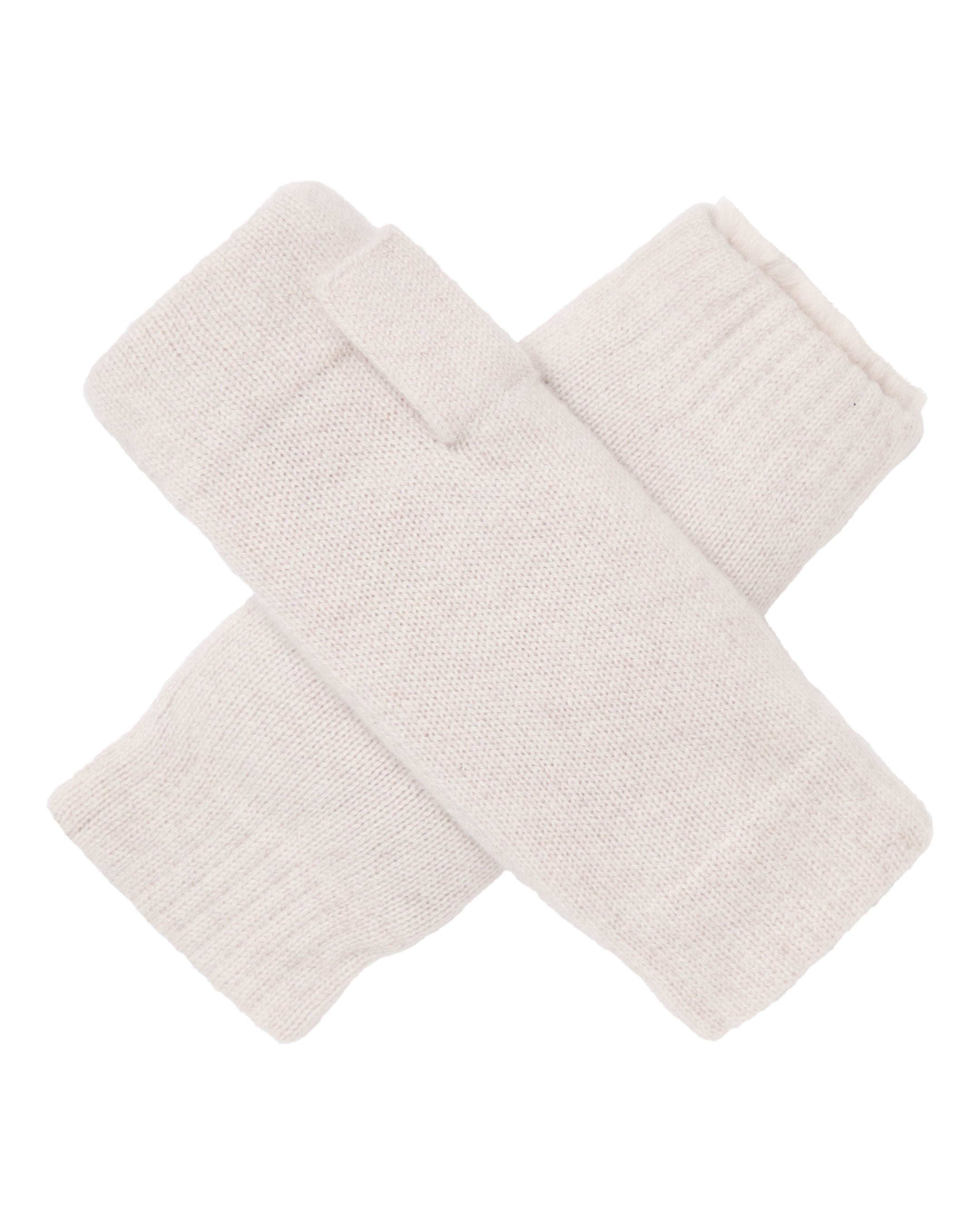 Unisex Fur Lined Fingerless Cashmere Gloves for Winter - Soft Warm Frost White Gloves for Men & Women - Perfect for Driving, Typing & Outdoor Activities