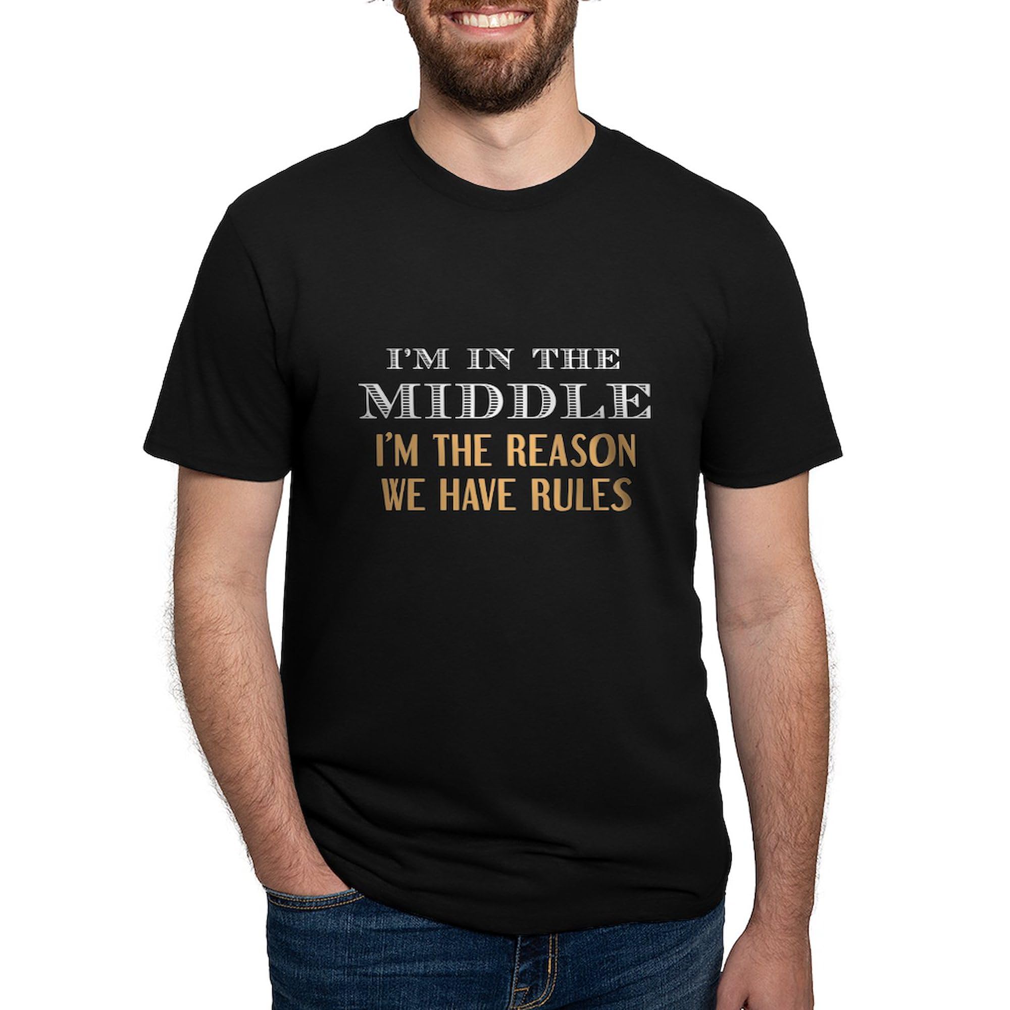 Funny 'I'm in The Middle' Dark T-Shirt for Women & Men | Premium Tri-Blend Comfort | Perfect for Couples, Friends & Family Matching Outfits
