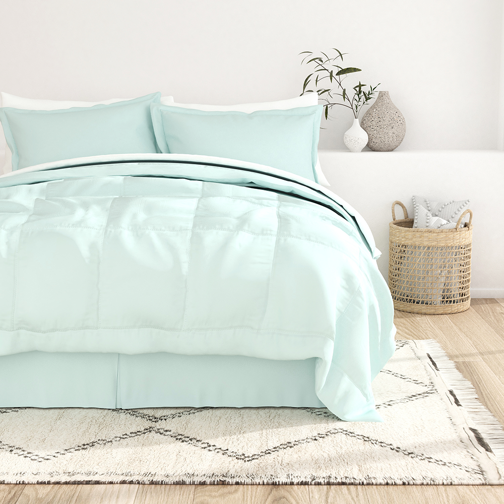 8-Piece Down Alternative Comforter Set - Hypoallergenic & Breathable Bedding Collection for All Seasons | Perfect for Master Bedroom, Guest Room & Dorm Comfort