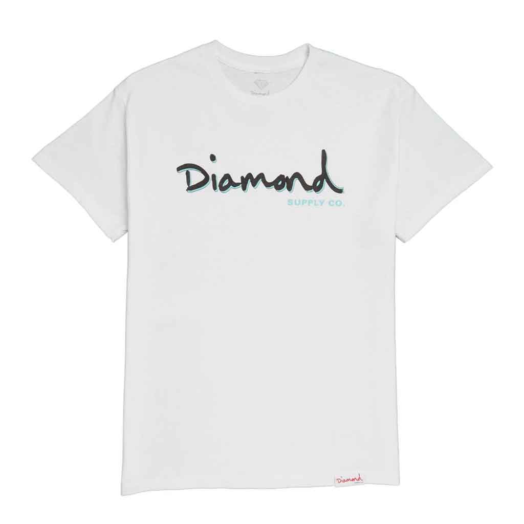 Diamond Outline T-Shirt for Women - Soft White Cotton Tee - Casual & Stylish Everyday Wear