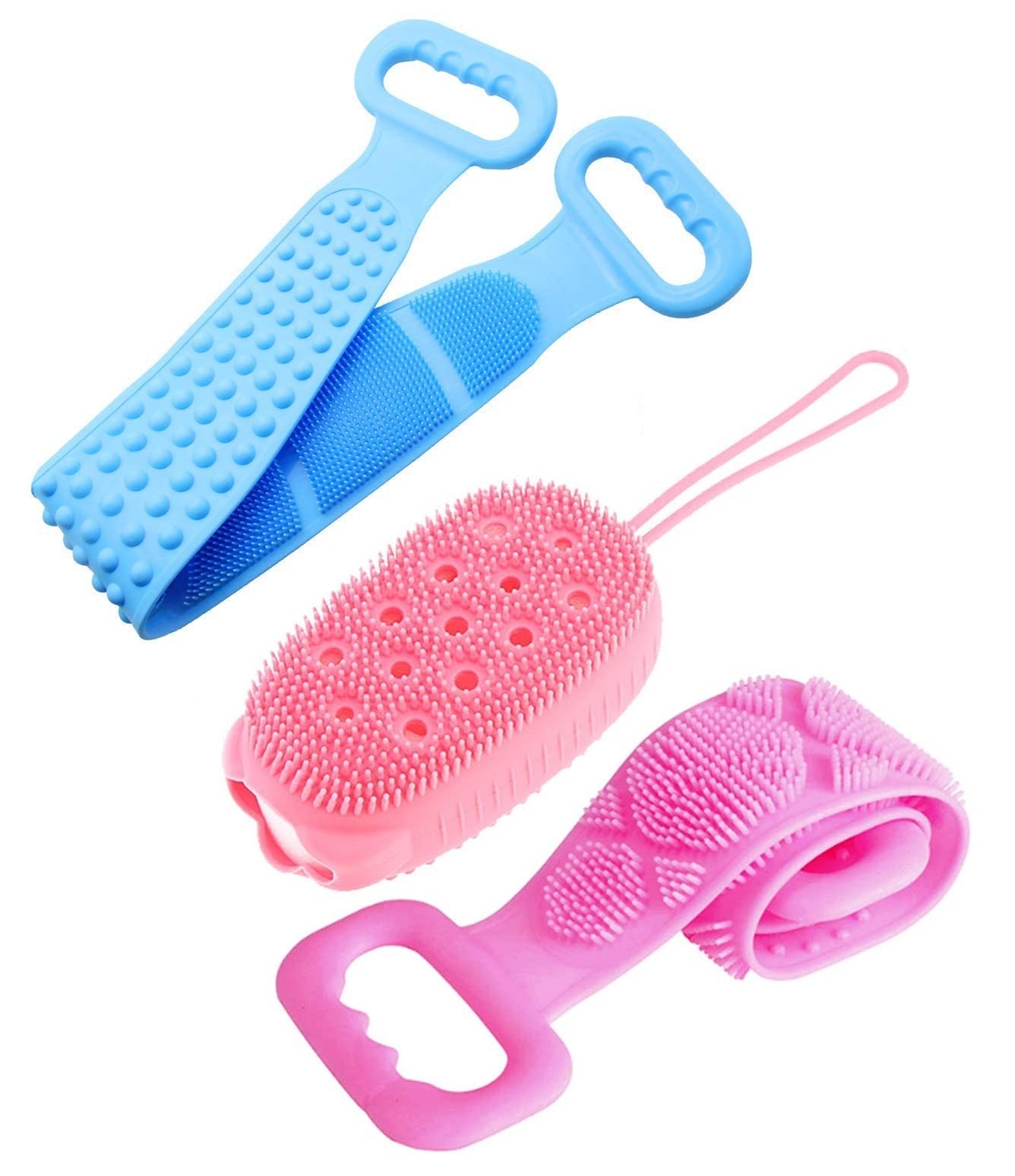 RUDRESHWAR Silicone Bath Body Brush - Exfoliating Back Scrubber for Shower, Bubble Bath Brush & Scalp Massager Shampoo Brush (Multi Color) - Perfect for Deep Cleansing, Relaxation & Spa Experience at Home