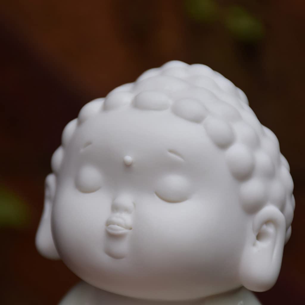 Little Cute Buddha Statue - Exquisite Ceramic Buddha Ornament for Home Decor, Meditation Room, Office Desk & Gift Giving | Handcrafted Zen Decor for Peace & Happiness