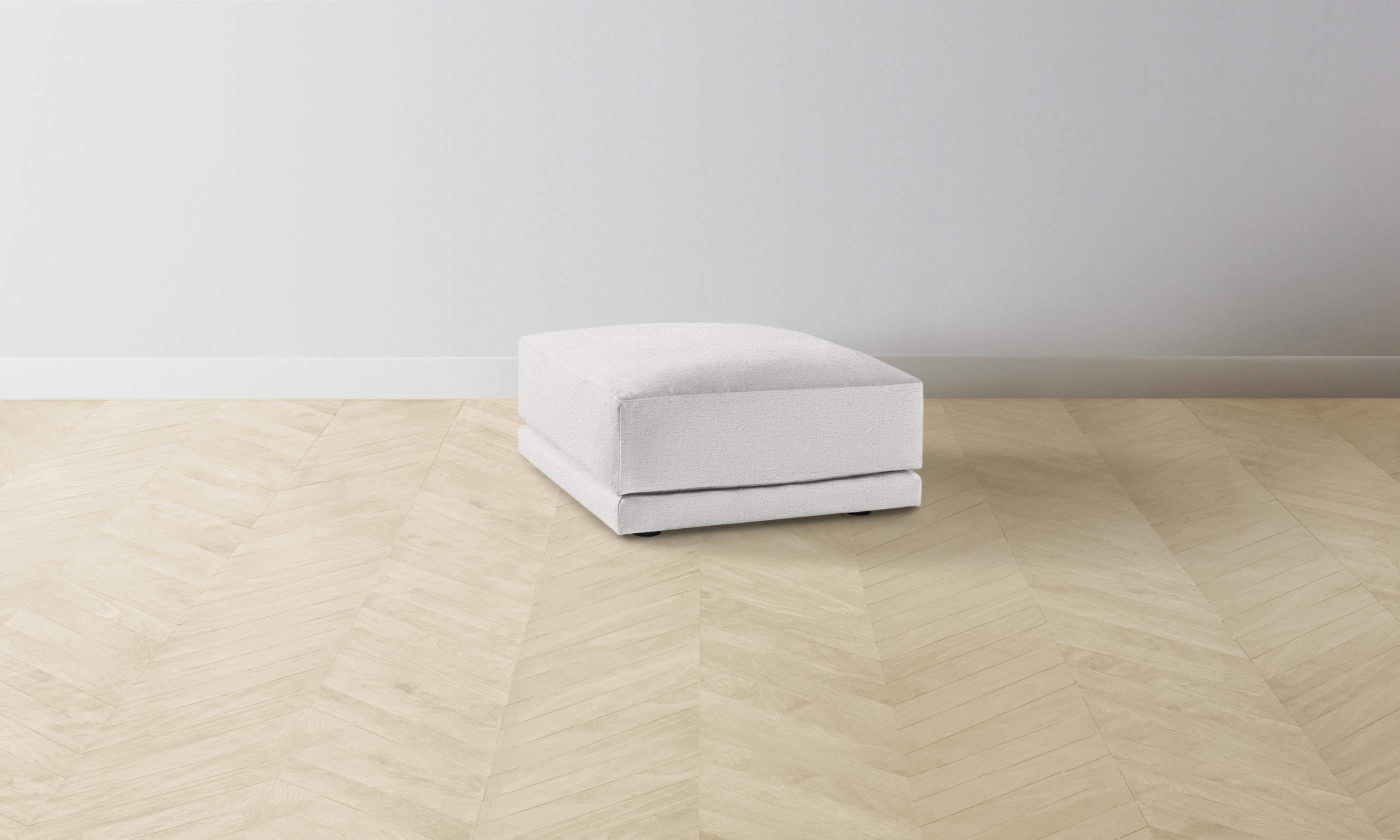 The Jones Ottoman - Performance Bouclé Polar Fabric, Modern Living Room Storage Bench - Perfect for Small Spaces, Entryway Seating & Home Decor