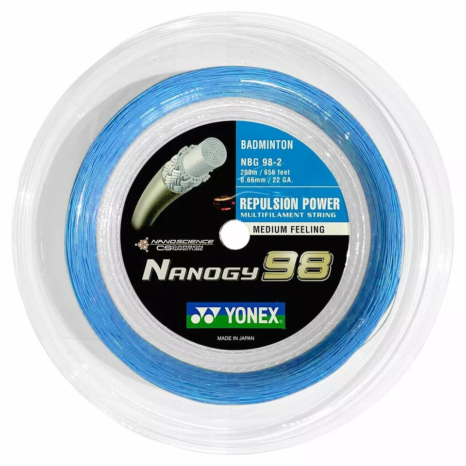Yonex Nanogy 98 Badminton String Reel 200m - High Performance Badminton String for Power & Control | Perfect for Tournament Play & Professional Training