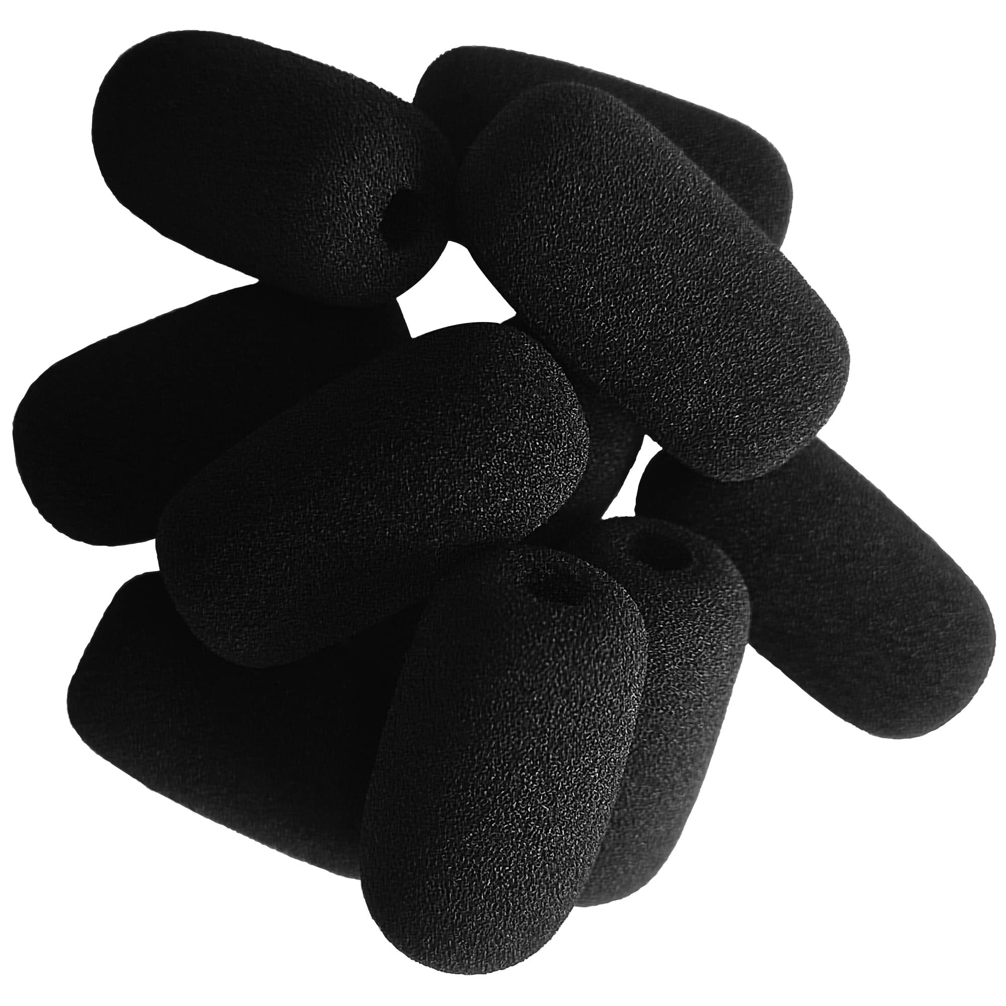 10 Pack Mini Foam Windscreens for Headset Microphone - High Density Mic Covers for Lavalier & Lapel Mics - Perfect for Podcasting, Streaming & Recording Studios