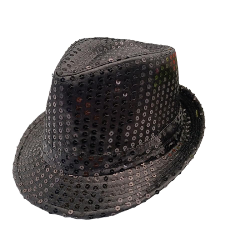 Sparkly Western Sequin Fedora Hat for Kids - Glamorous Bling Dance Hat with Shining Sequins | Perfect for Costume Parties, Dance Performances & Western Themed Events