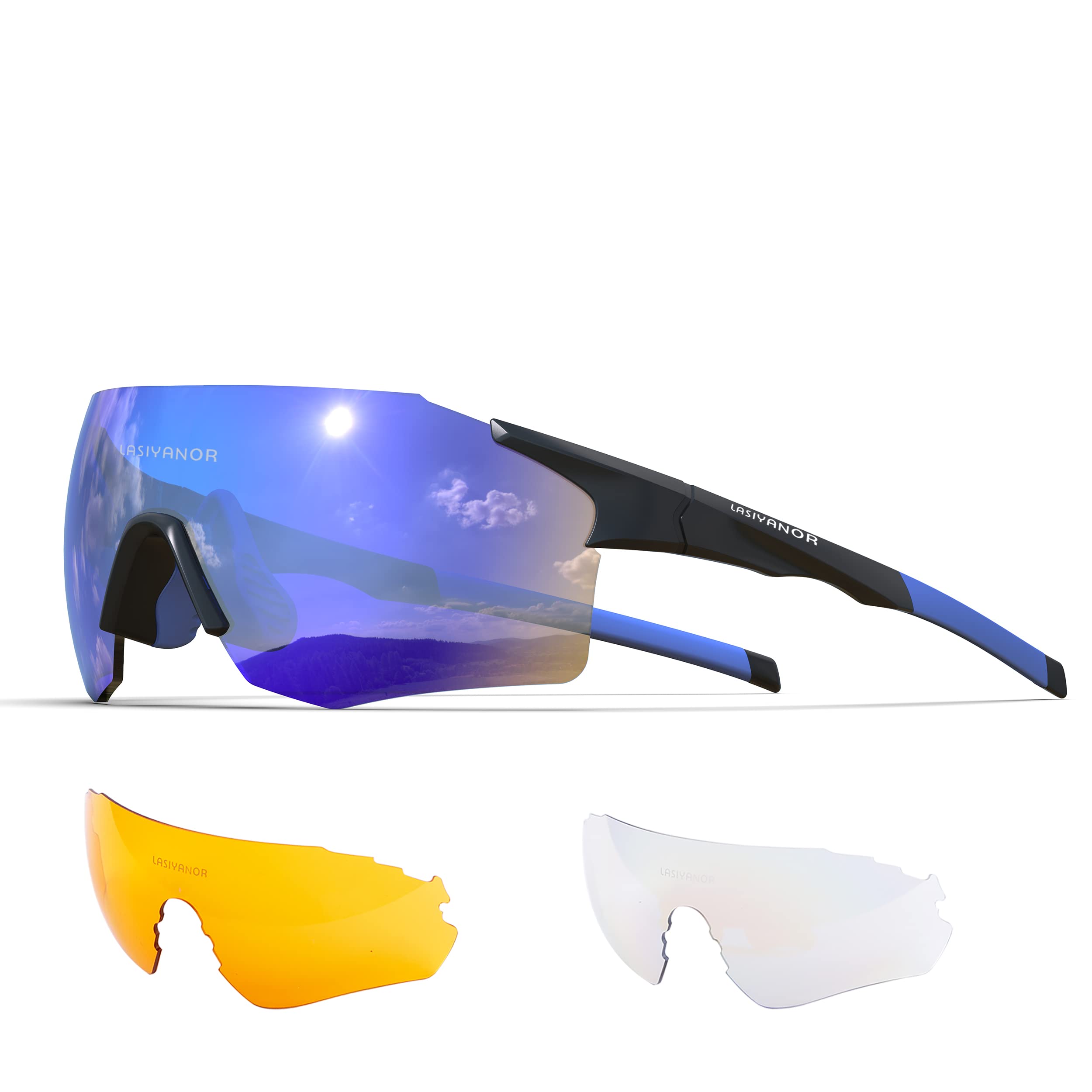 Polarized Sports Bike Glasses Photochromic Cycling Sunglasses - UV400 Protection Clear Lens for Men & Women - Perfect for Baseball, Mountain Biking & Outdoor Activities