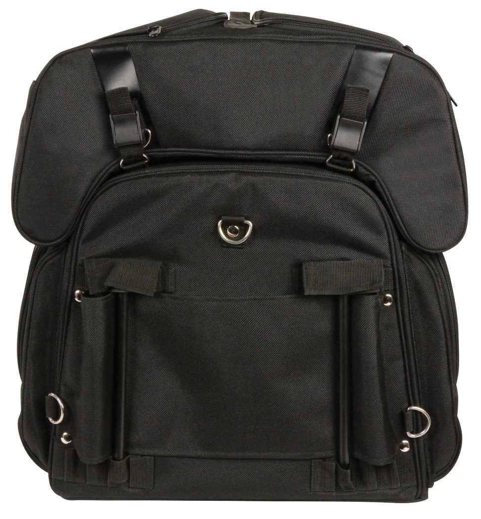 2 Piece Motorcycle Sissy Bar Bag Set - Durable Nylon Travel Luggage for Bikers - Perfect for Road Trips & Daily Commutes - Black