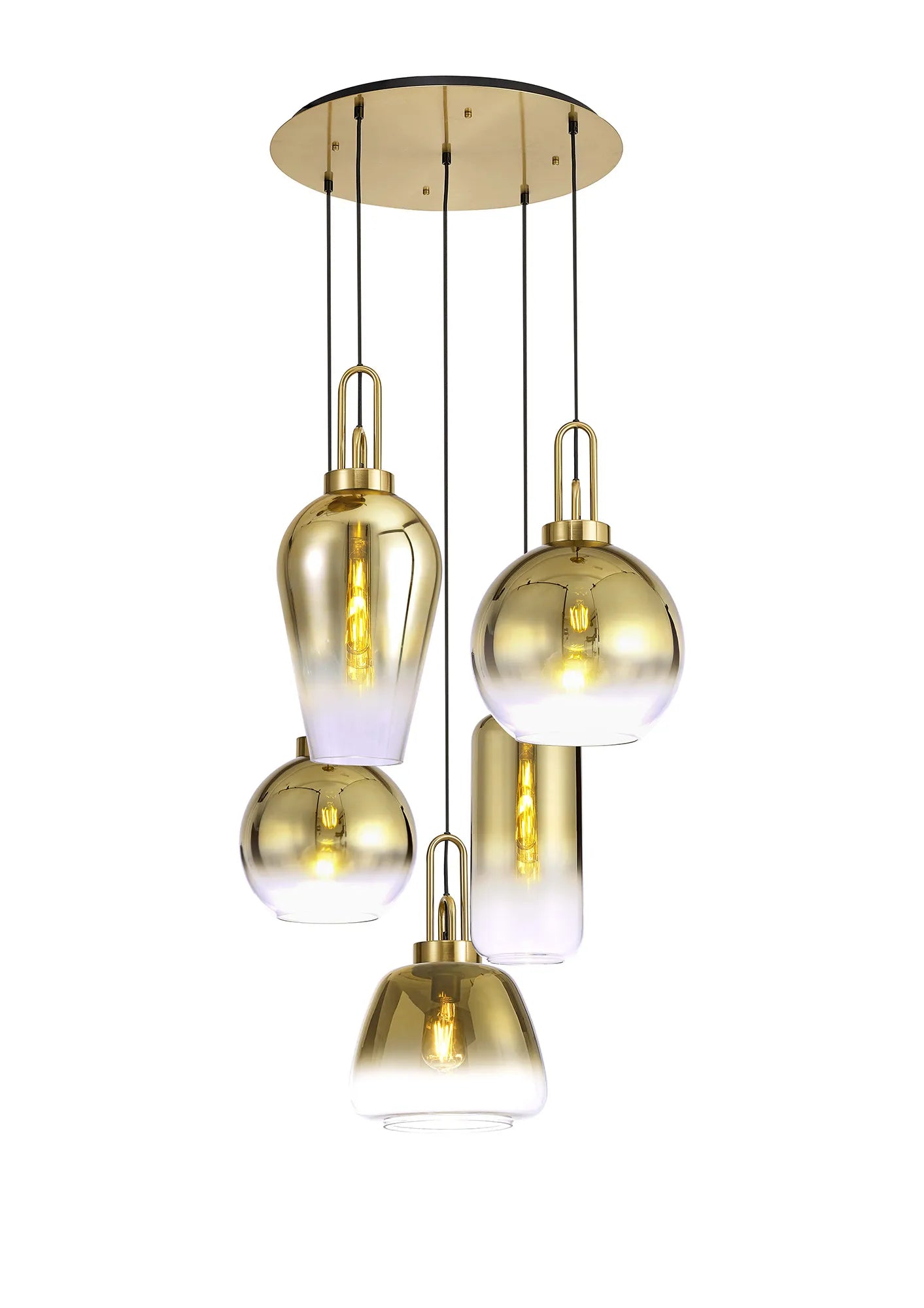 Stylish Cadiz 5-Light Cluster Pendant Light Fixture - Modern Ceiling Lighting for Dining Room, Kitchen & Living Room