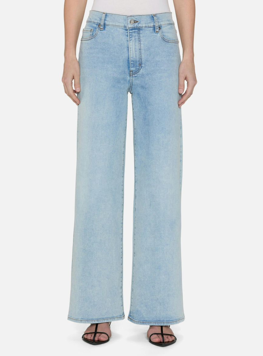 FRAME Le Slim Palazzo High Rise Wide Leg Pants - Women's Fashion Stretch Trousers for Work, Office & Casual Wear