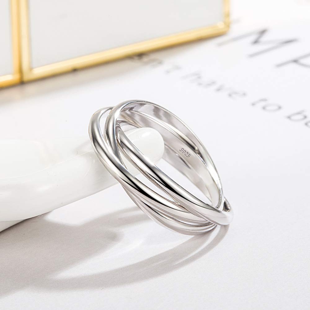 Minimalist 925 Sterling Silver Triple Stack Ring for Women - Elegant Glamour Jewelry Size 5-11 - Perfect for Cocktail Parties, Date Nights & Everyday Wear - Unisex Fashion Accessory