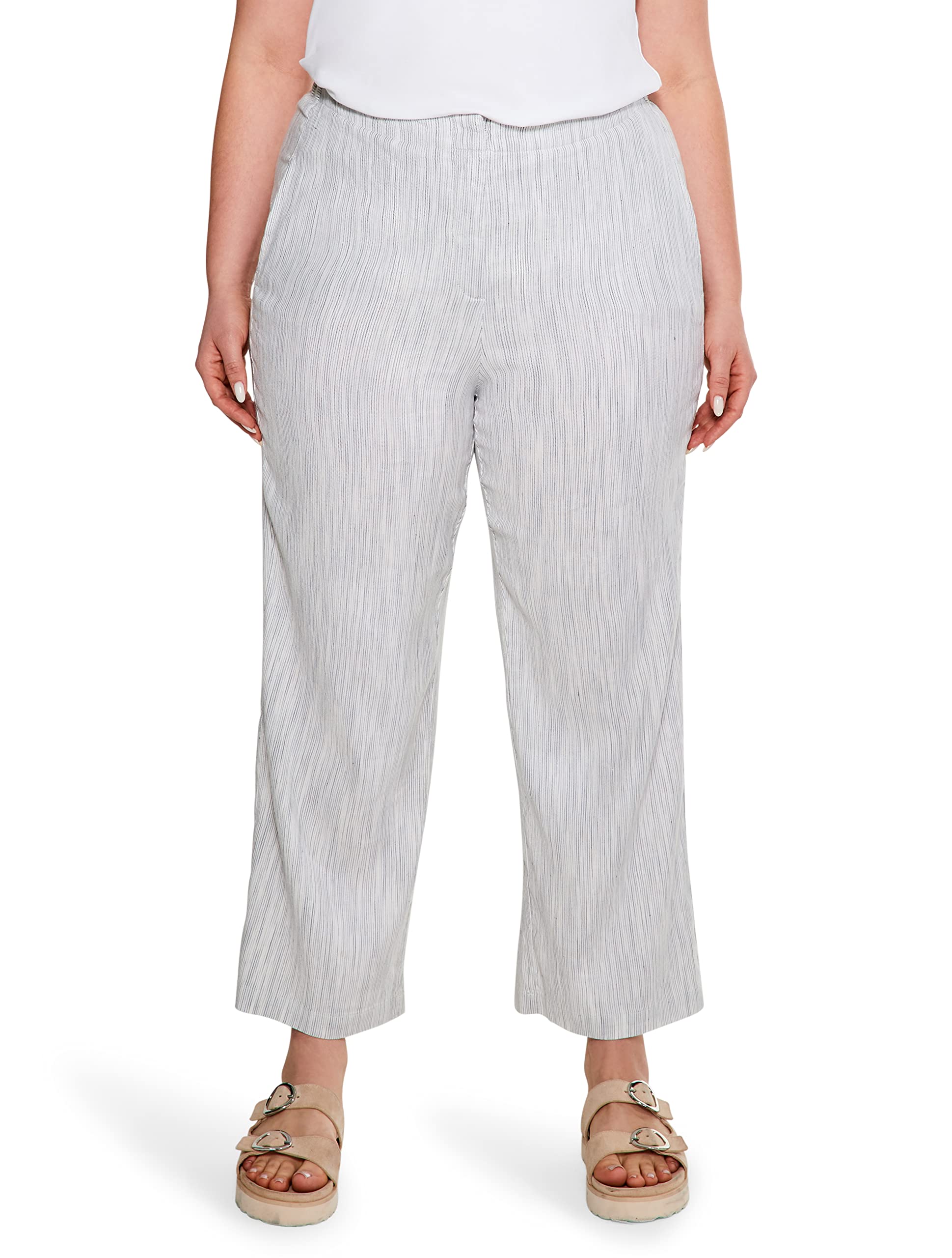 NIC+ZOE Women's Plus Size Wide-Leg Pants - Comfortable Stretch Fabric for Casual Wear & Office Outfits | Perfect for Travel, Work & Everyday Style