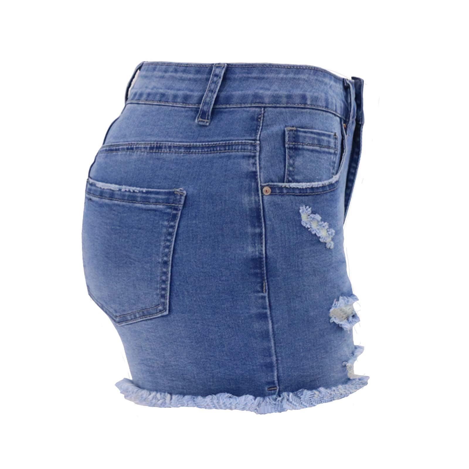 Atditama Women's Ripped Denim Shorts - Stretch Skinny High Waist Frayed Jean Shorts for Summer | Casual Beach Wear & Street Style Outfits