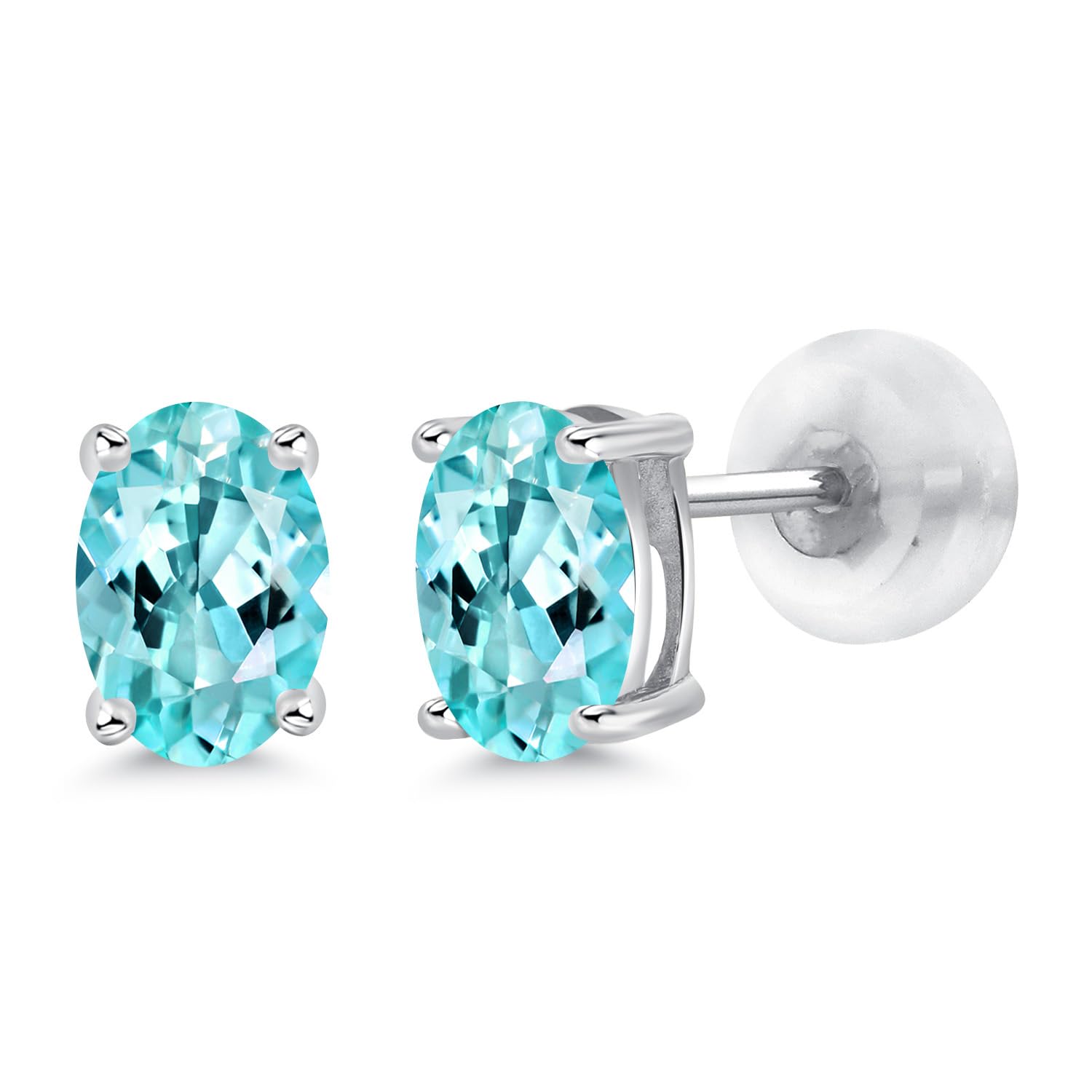 14K Gold Oval Gemstone Birthstone Stud Earrings for Women & Men | 6x4mm Genuine Stone | Fine Jewelry Gift for Her, Mom, Wife | Anniversary, Birthday, Mother's Day Present