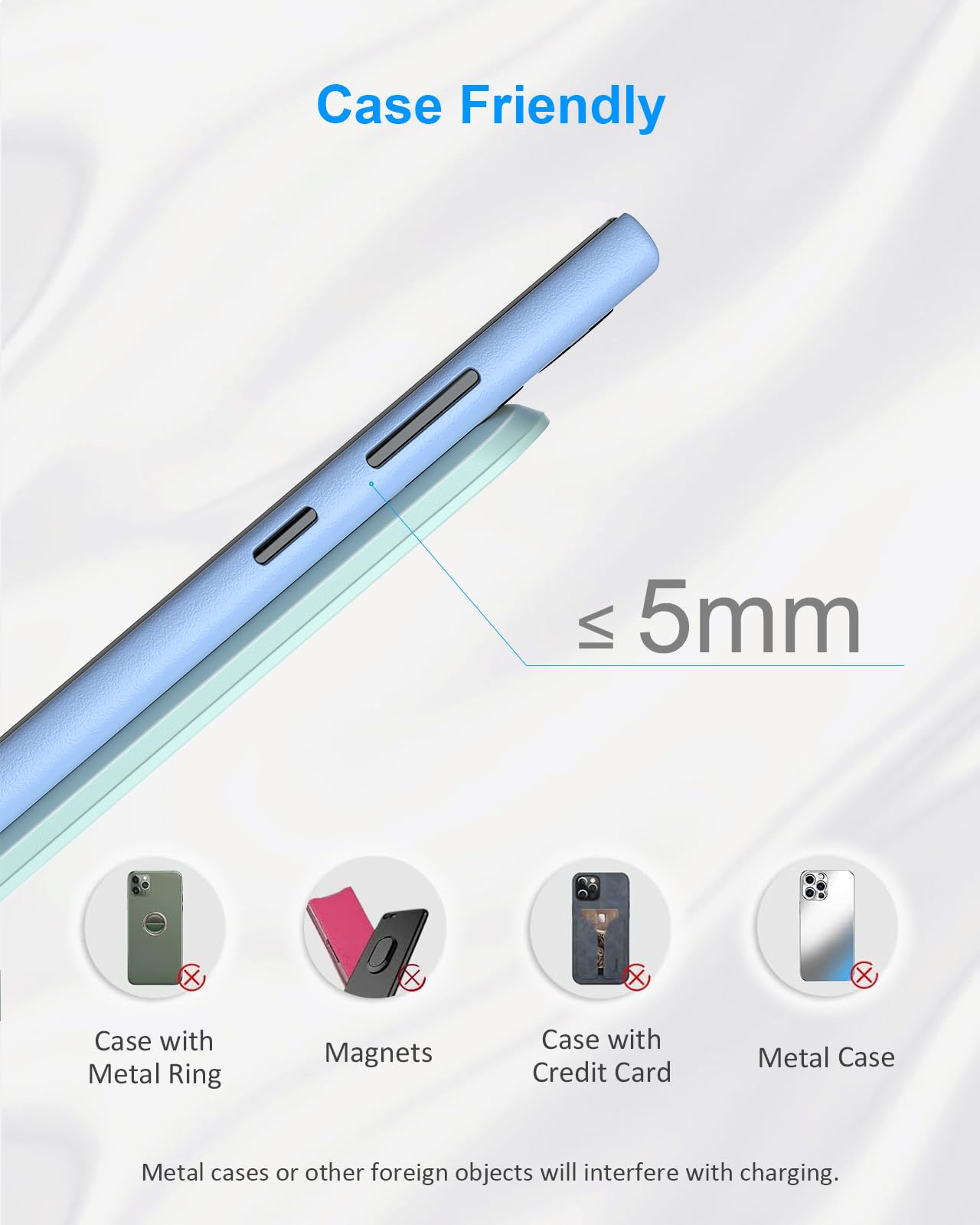 NANAMI Fast Wireless Charger Stand - Qi-Certified 15W Wireless Charging Pad for Samsung Galaxy S25/S24/S23/S22 Ultra/S21/S20 FE/S10/S9 & iPhone 16/15 Pro Max/14 Plus/13/12/11/XR/XS/8+ - Perfect for Home, Office, and Nightstand Charging