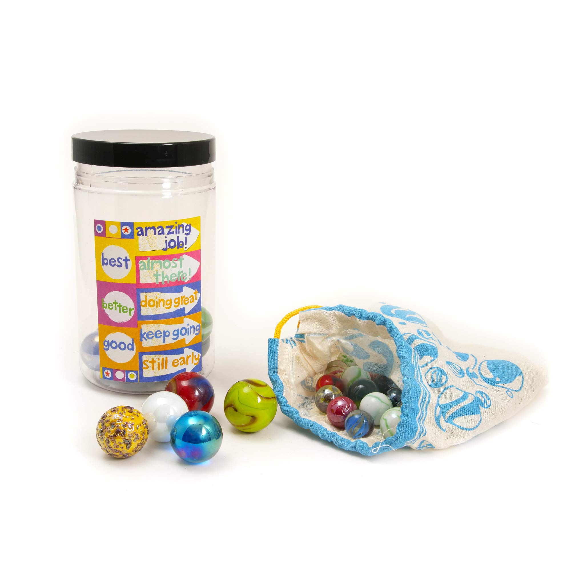 House of Marbles Reward Jar - Glass Marble Storage Container for Kids & Adults - Perfect for Classroom Incentives, Behavior Charts & Home Organization