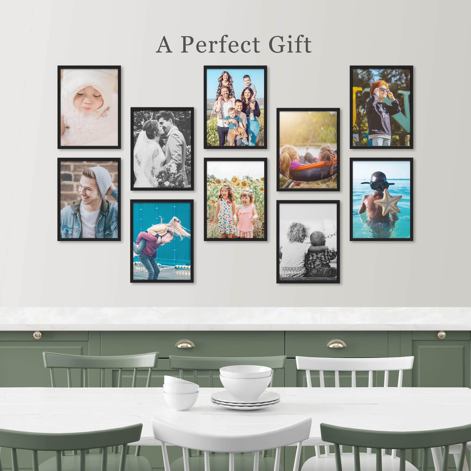 Custom Framed Wall Art Gallery Print Set - Personalized Vinyl Photo Frame Collection (Up to 10 Pieces) | 12