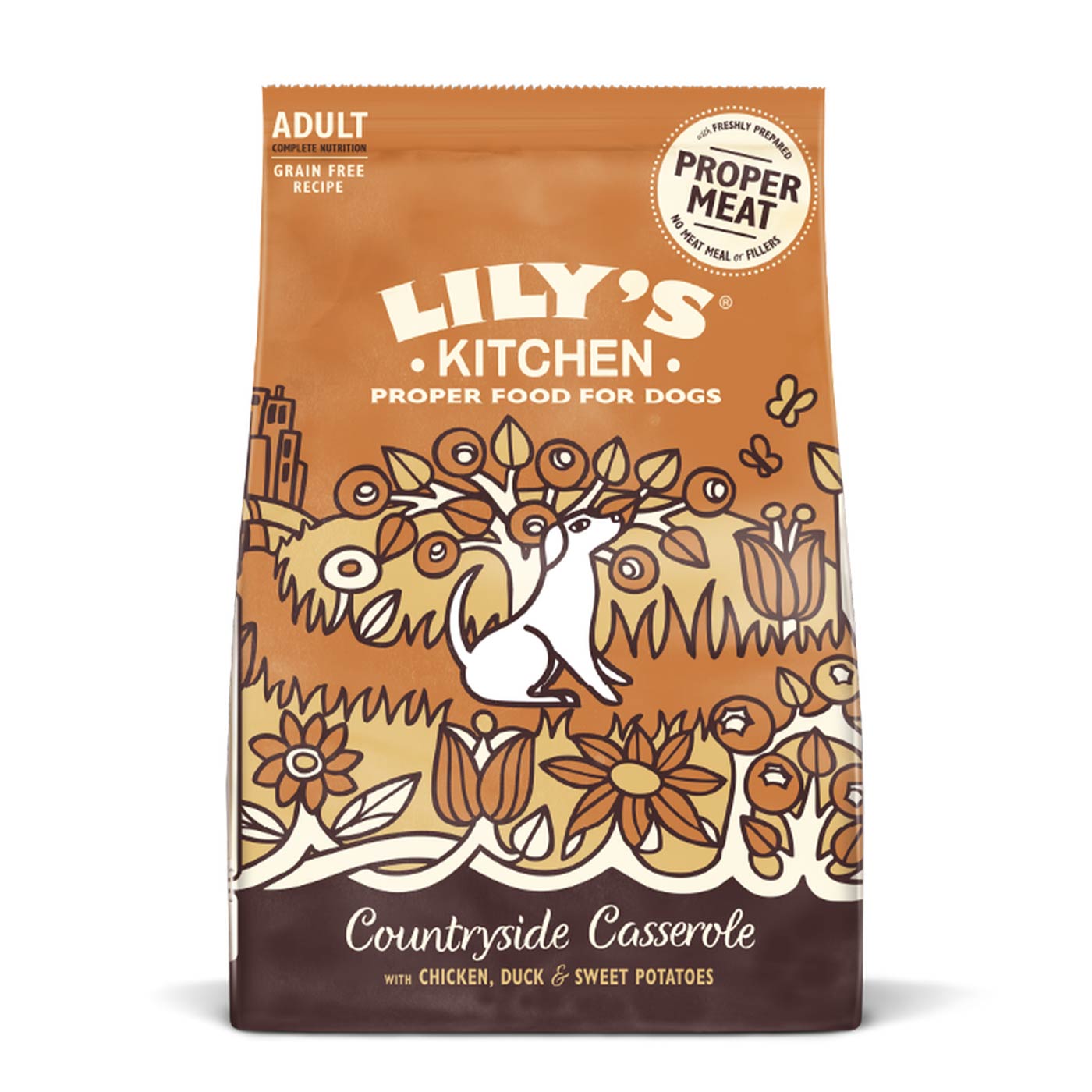 Lily's Kitchen Grain-Free Dry Dog Food - Chicken & Duck Recipe, 2.5kg | Premium Natural Nutrition for Adult Dogs | Perfect for Daily Meals & Training Treats