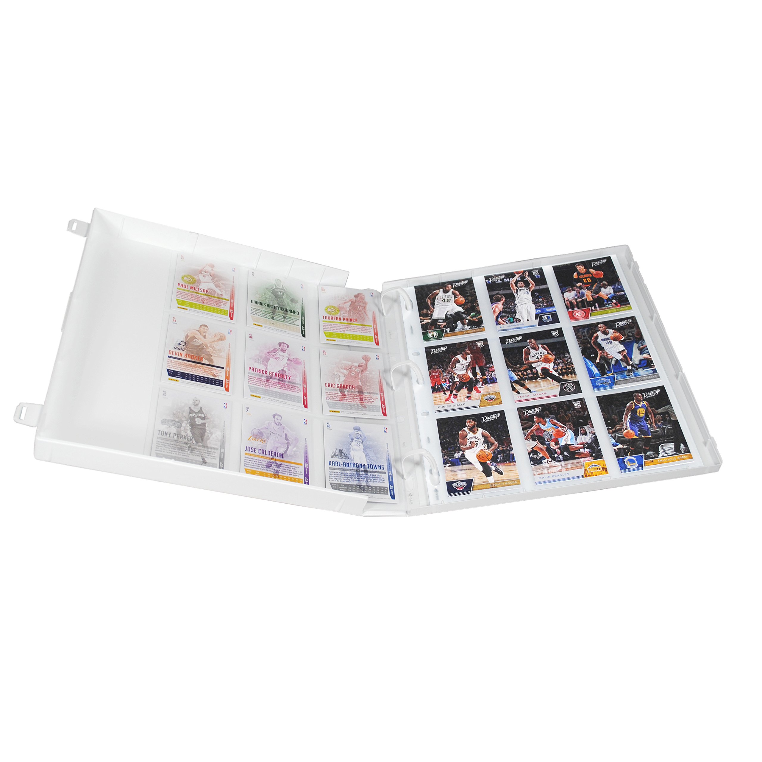 Unikeep Basketball Themed Trading Card Binder - 10 Nine-Pocket Pages, Locking Latch for Secure Storage (Shadow, Poly Ring) | Perfect for NBA Card Collectors & Sports Memorabilia Organization
