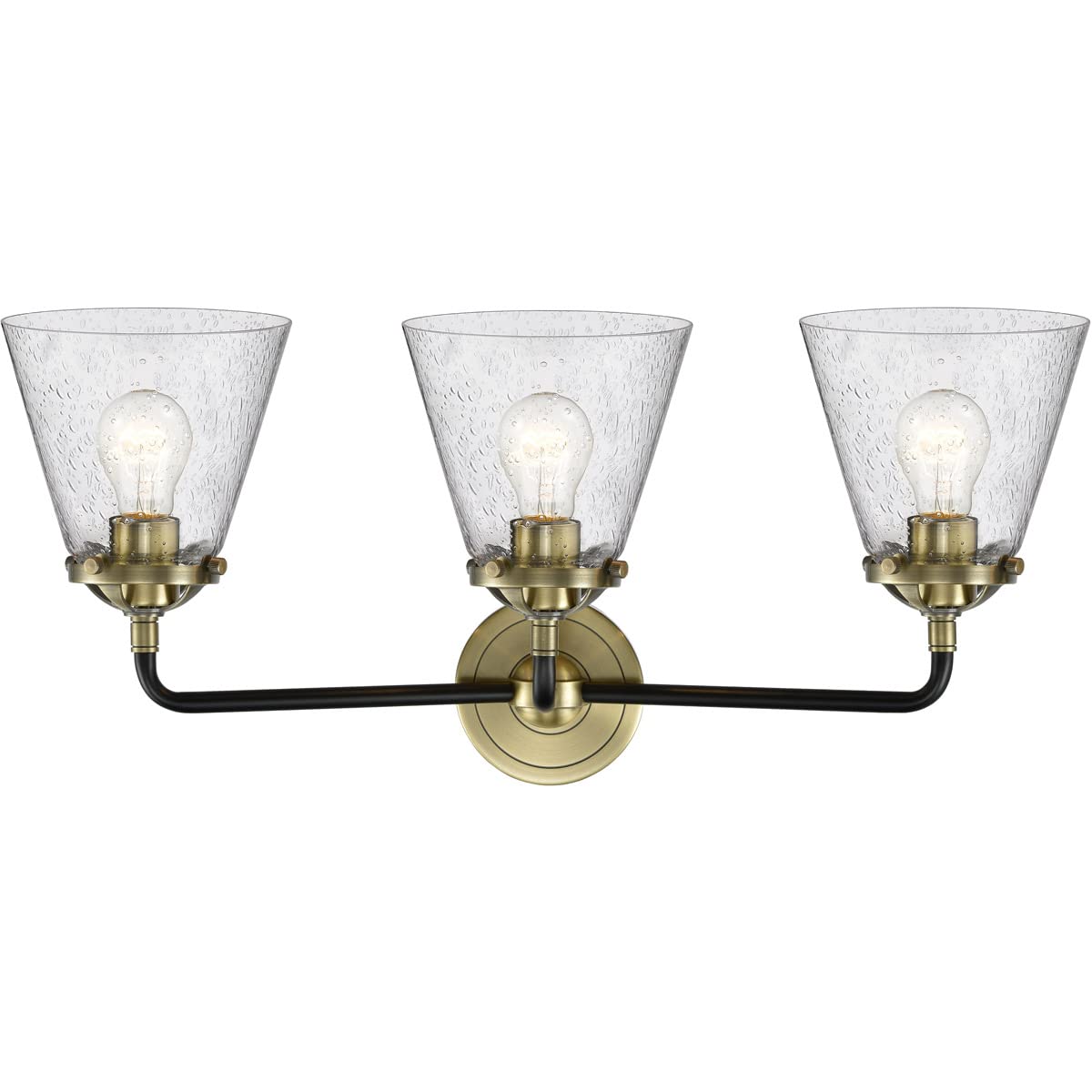 Innovations Lighting 284-3W-BAB-G64-LED Small Cone 3 Light Bathroom Vanity Light - Nouveau Collection - Perfect for Modern Bathroom Makeovers & Spa-Like Ambiance