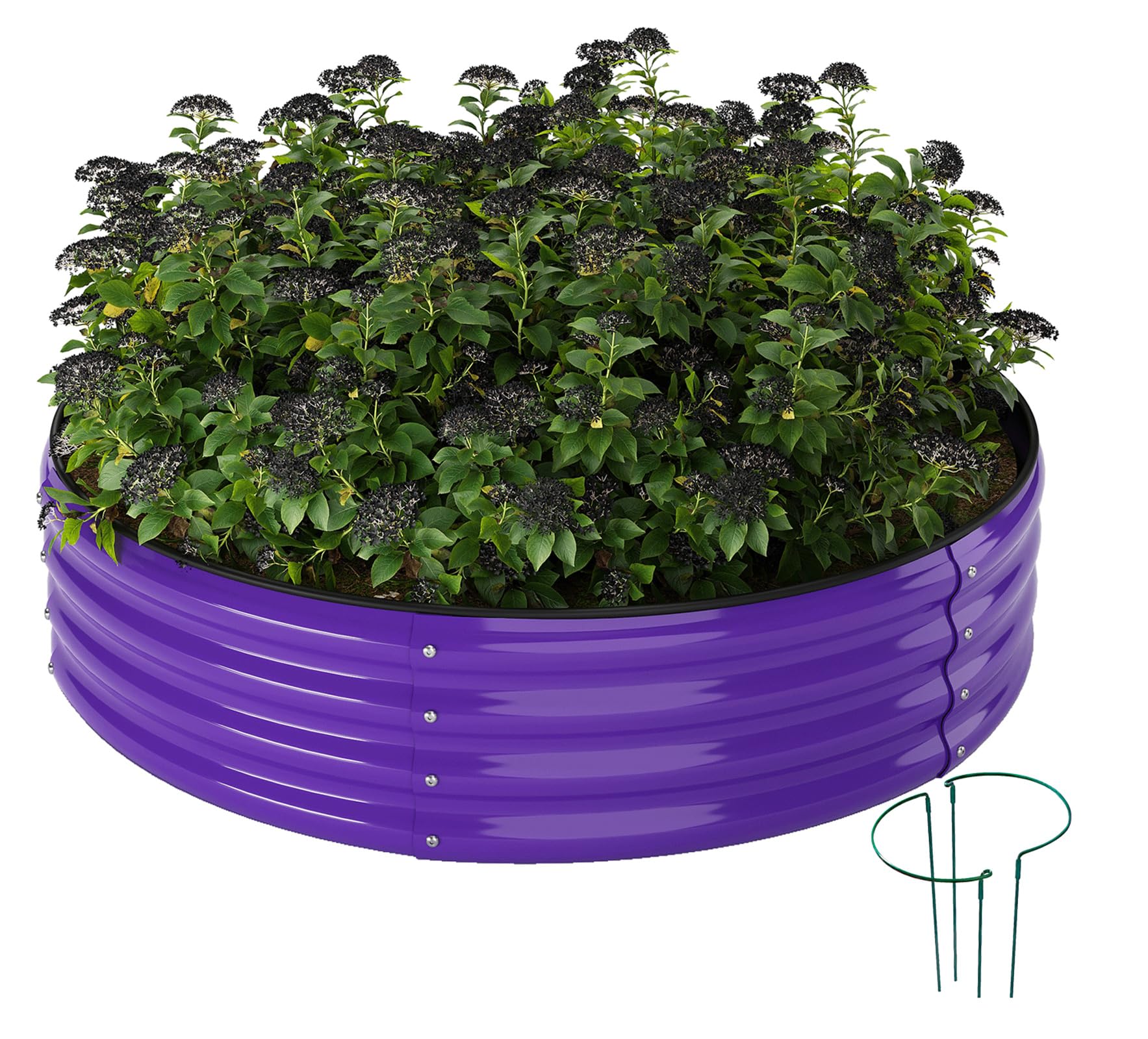 Galvanized Metal Raised Garden Bed Kit - 2x2x1ft Round Planter for Outdoor Gardening, Flowers & Plants | Durable Metal Fire Pit Ring for Patio, Yard & Backyard Decor