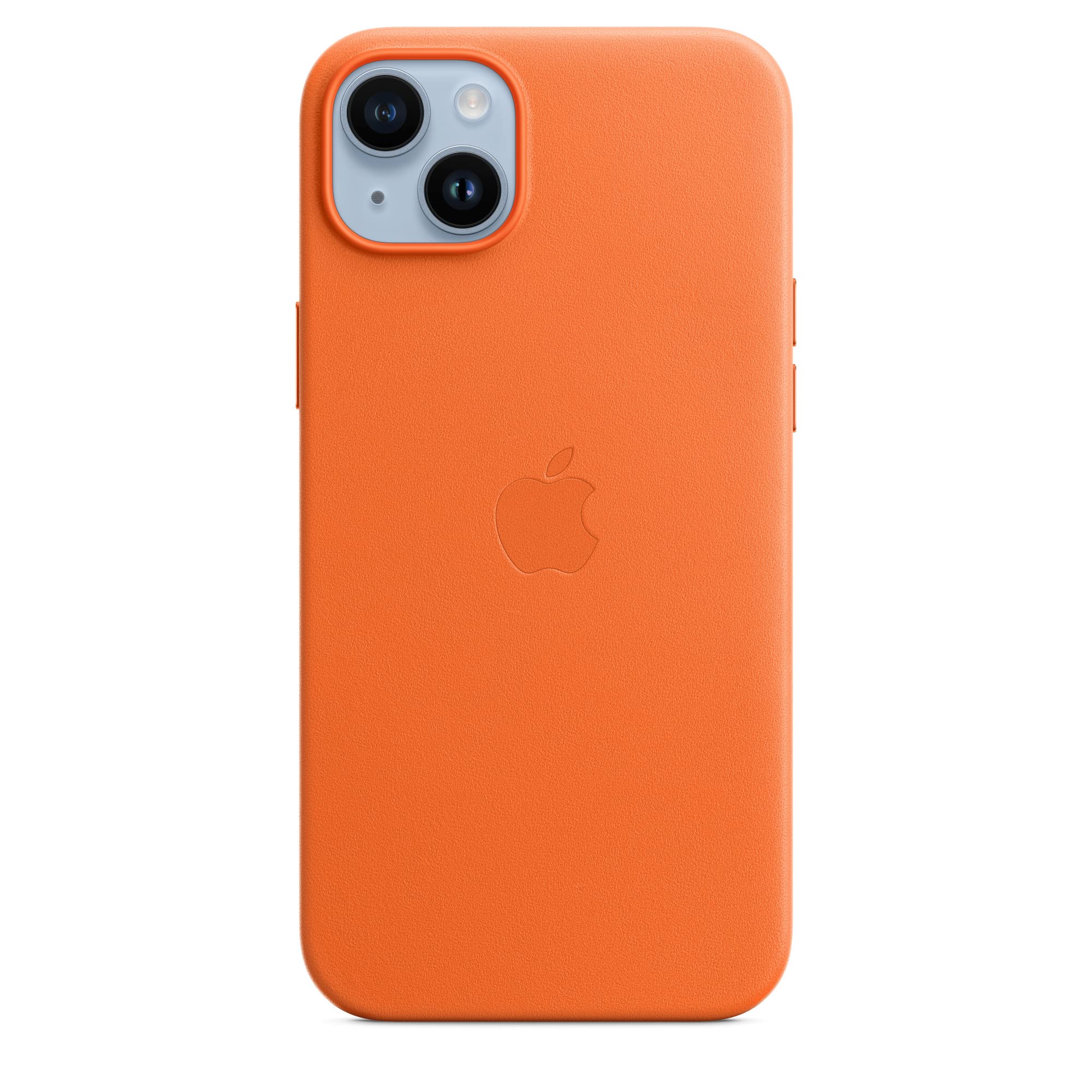Apple iPhone 14 Plus Leather Case with MagSafe - Premium Orange Leather Protective Cover for iPhone 14 Plus | Perfect for Everyday Use, Travel & Work Protection